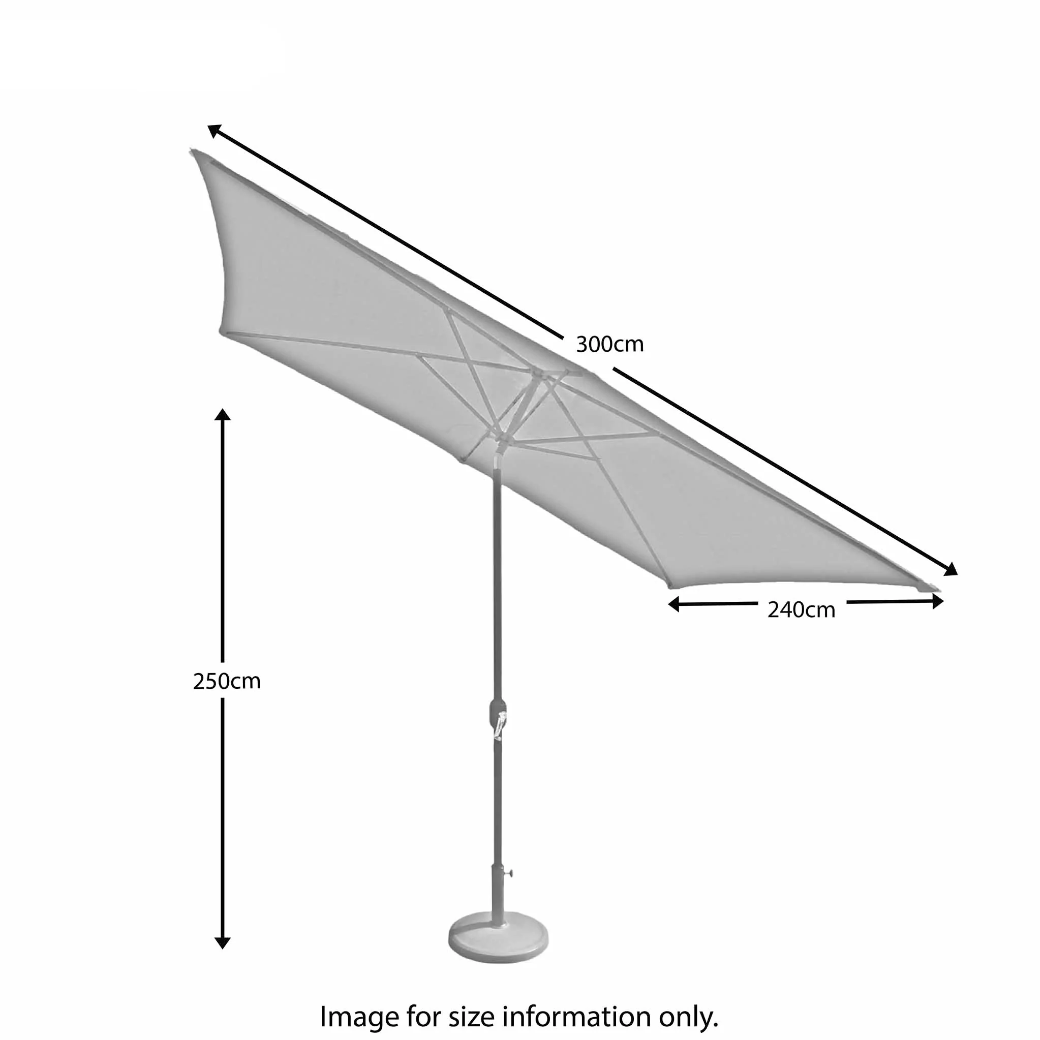 2.4 x 3m Rectangular Parasol Aluminium - Image 11