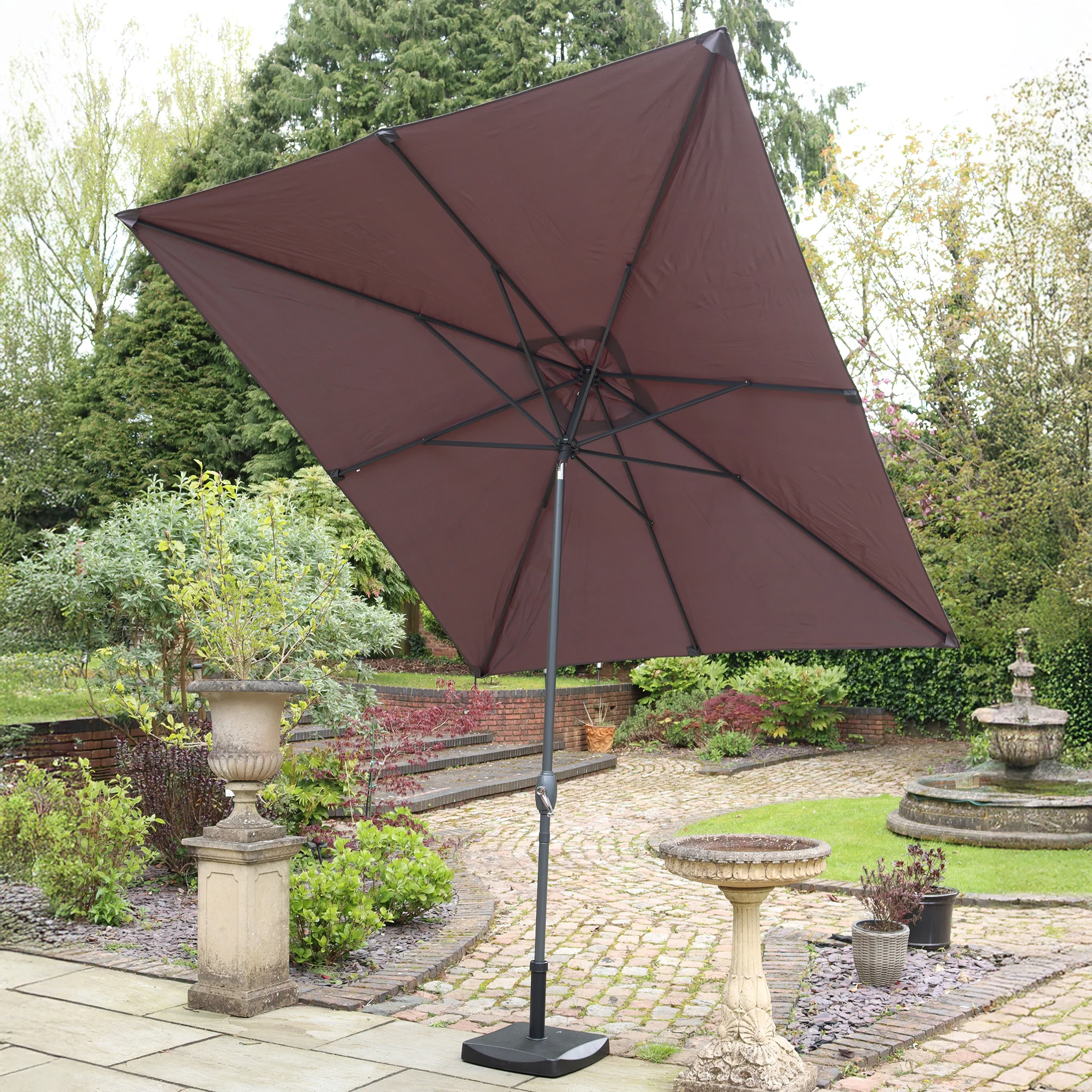 2.4 x 3m Rectangular Parasol Aluminium - Image 6