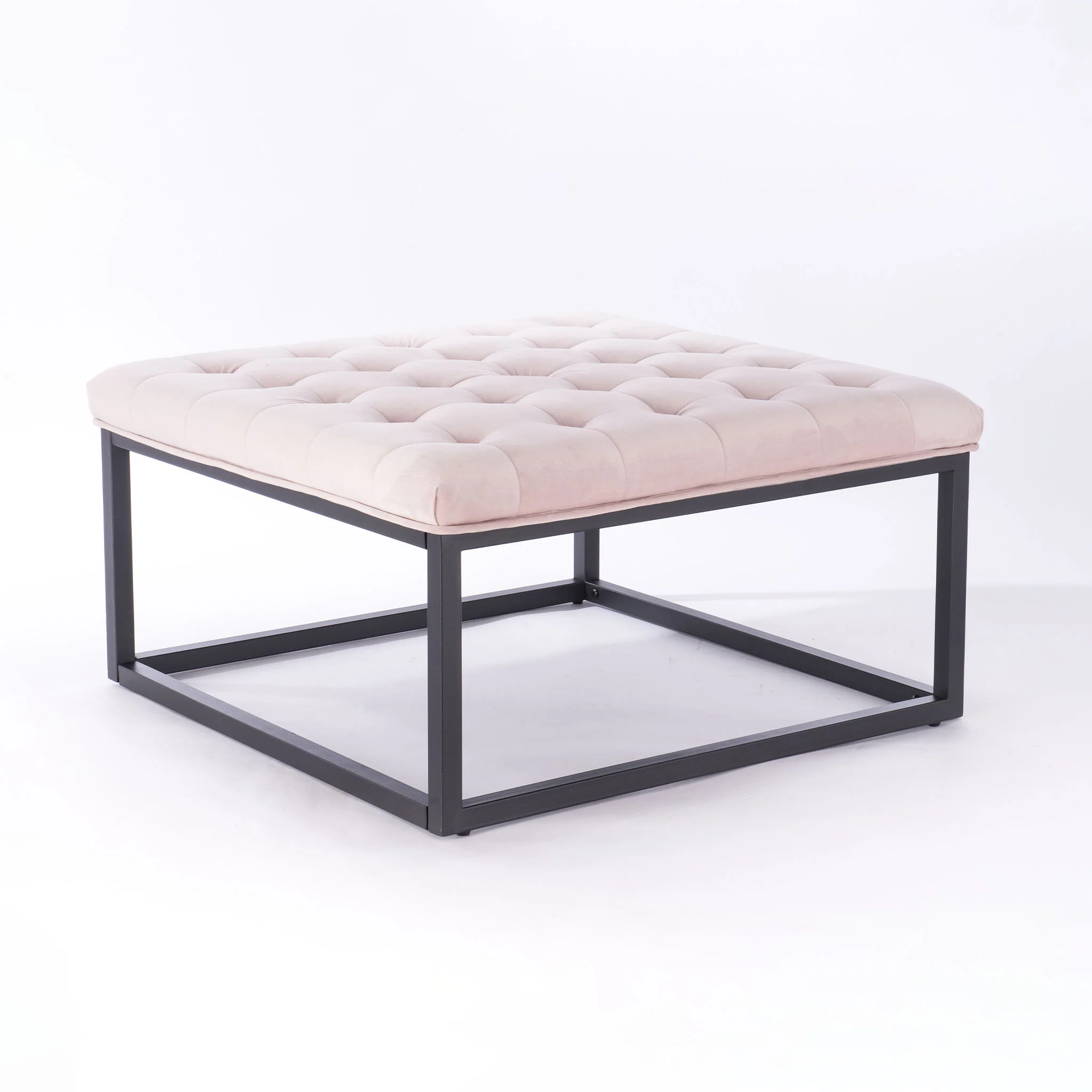 Adison Velvet Buttoned Footstool - Image 10