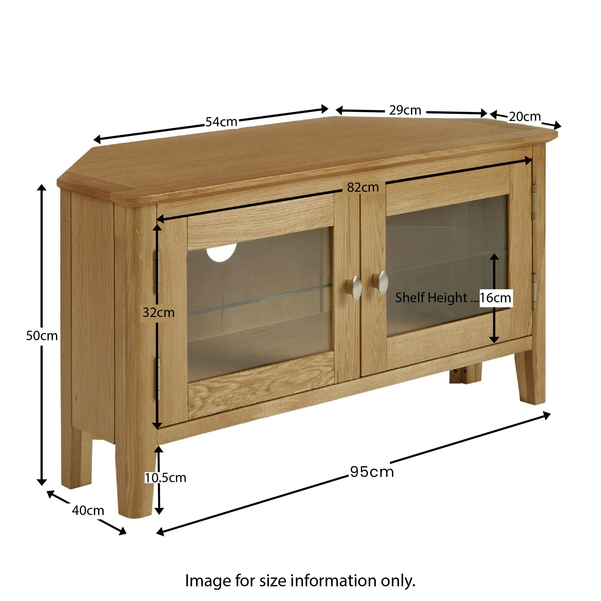Alba Oak Corner TV Stand - Image 9