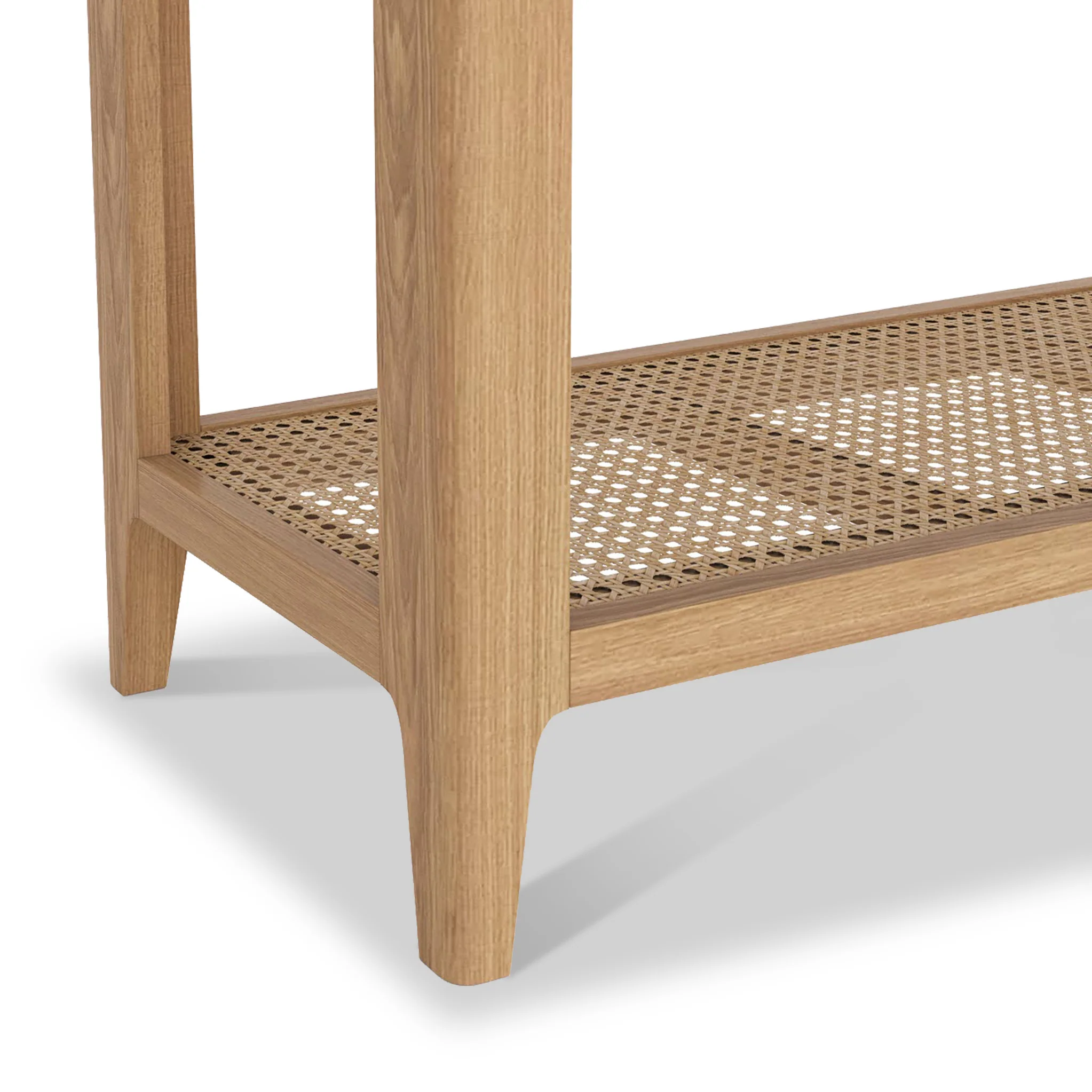 Albany Oak & Rattan Console Table - Image 7