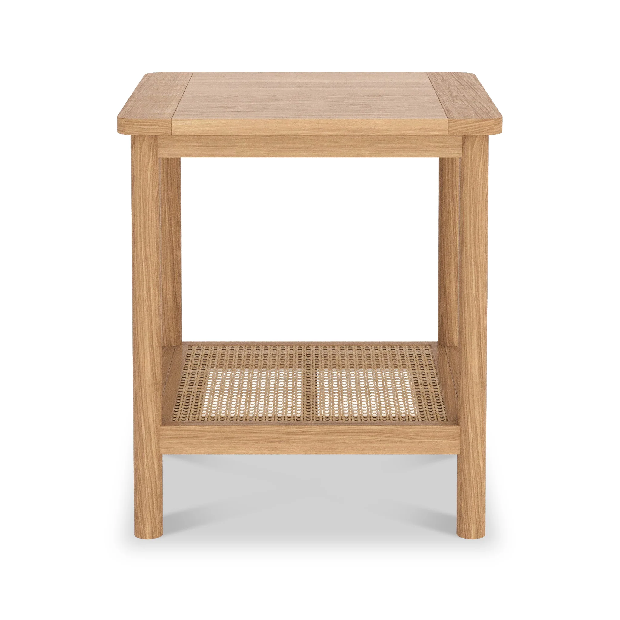 Albany Oak & Rattan Side Table - Image 3