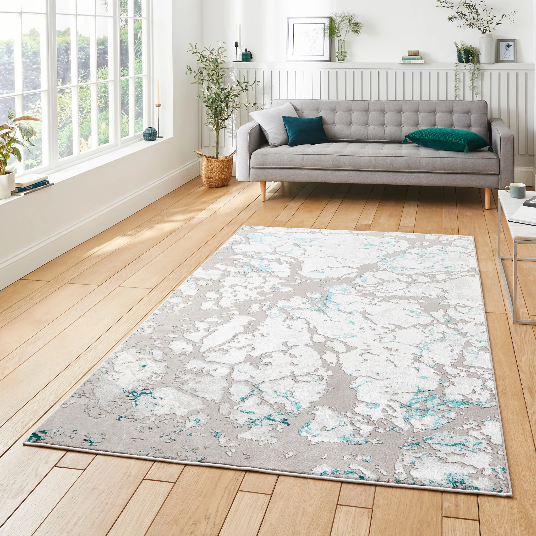 Aldrin Grey Marble Effect Rug - Image 10