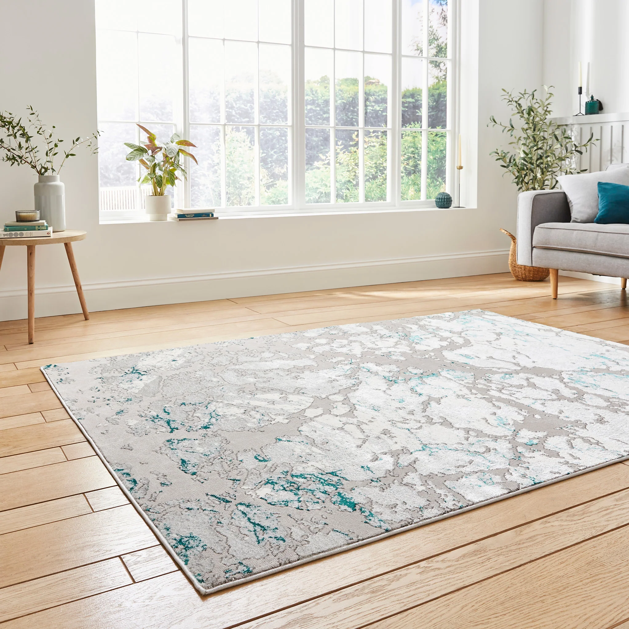 Aldrin Grey Marble Effect Rug - Image 11