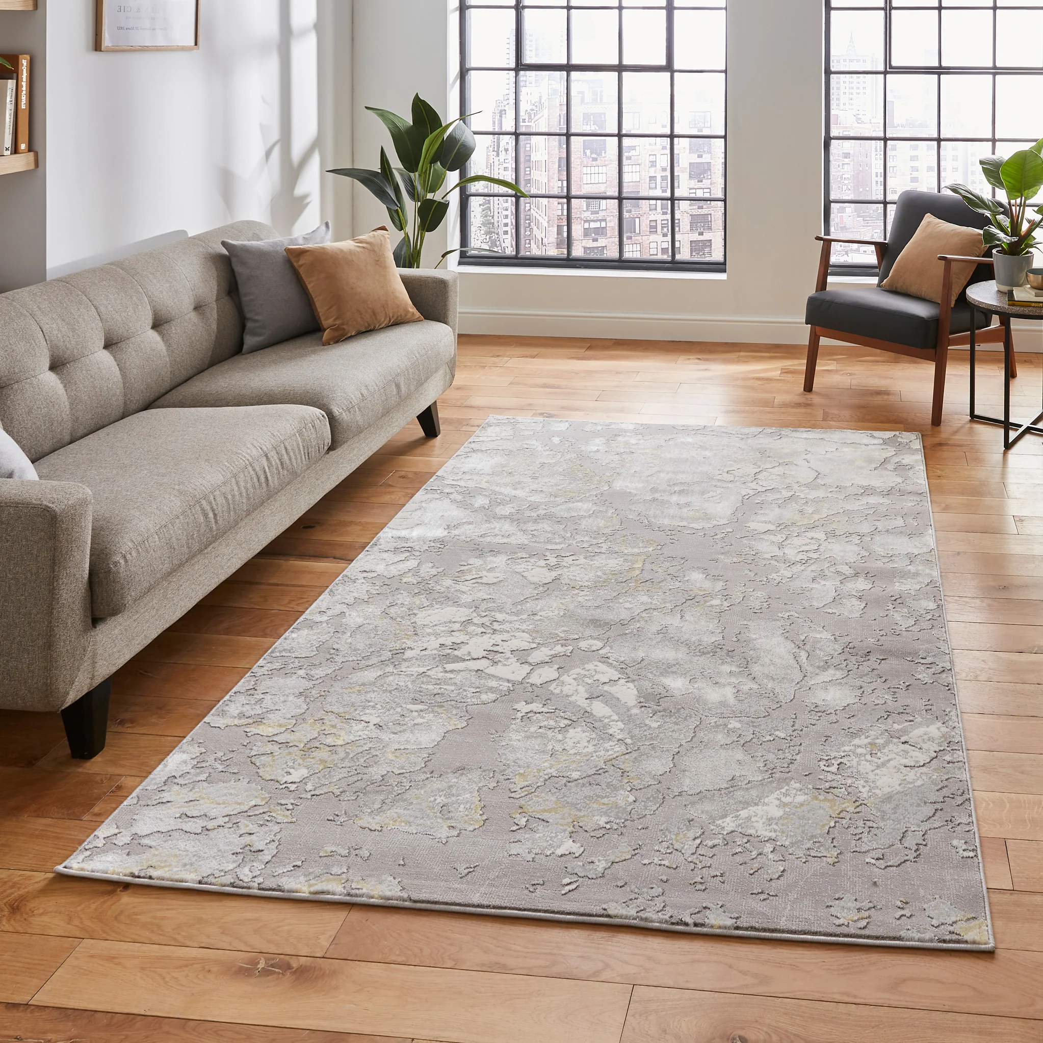 Aldrin Grey Marble Effect Rug - Image 2