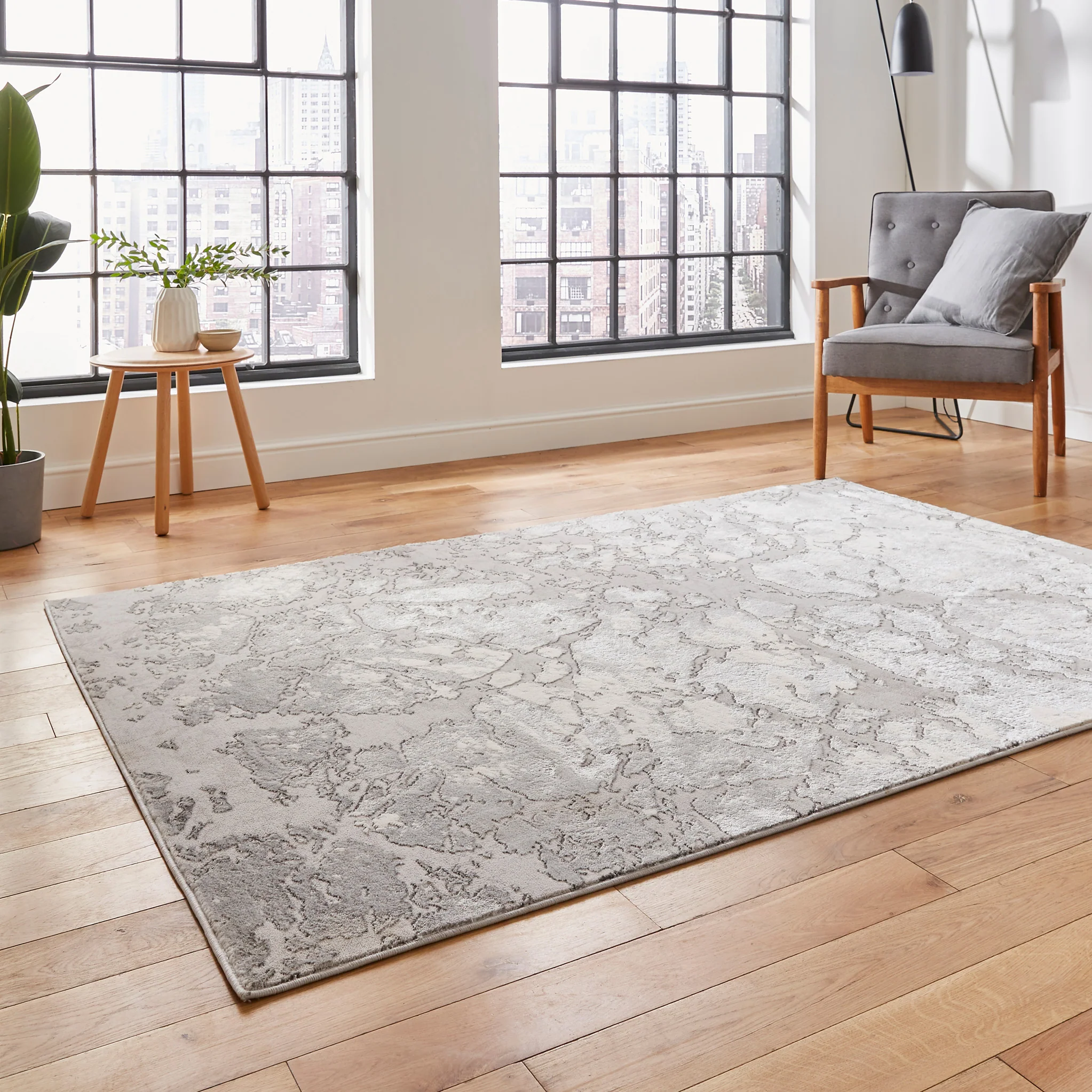 Aldrin Grey Marble Effect Rug - Image 20