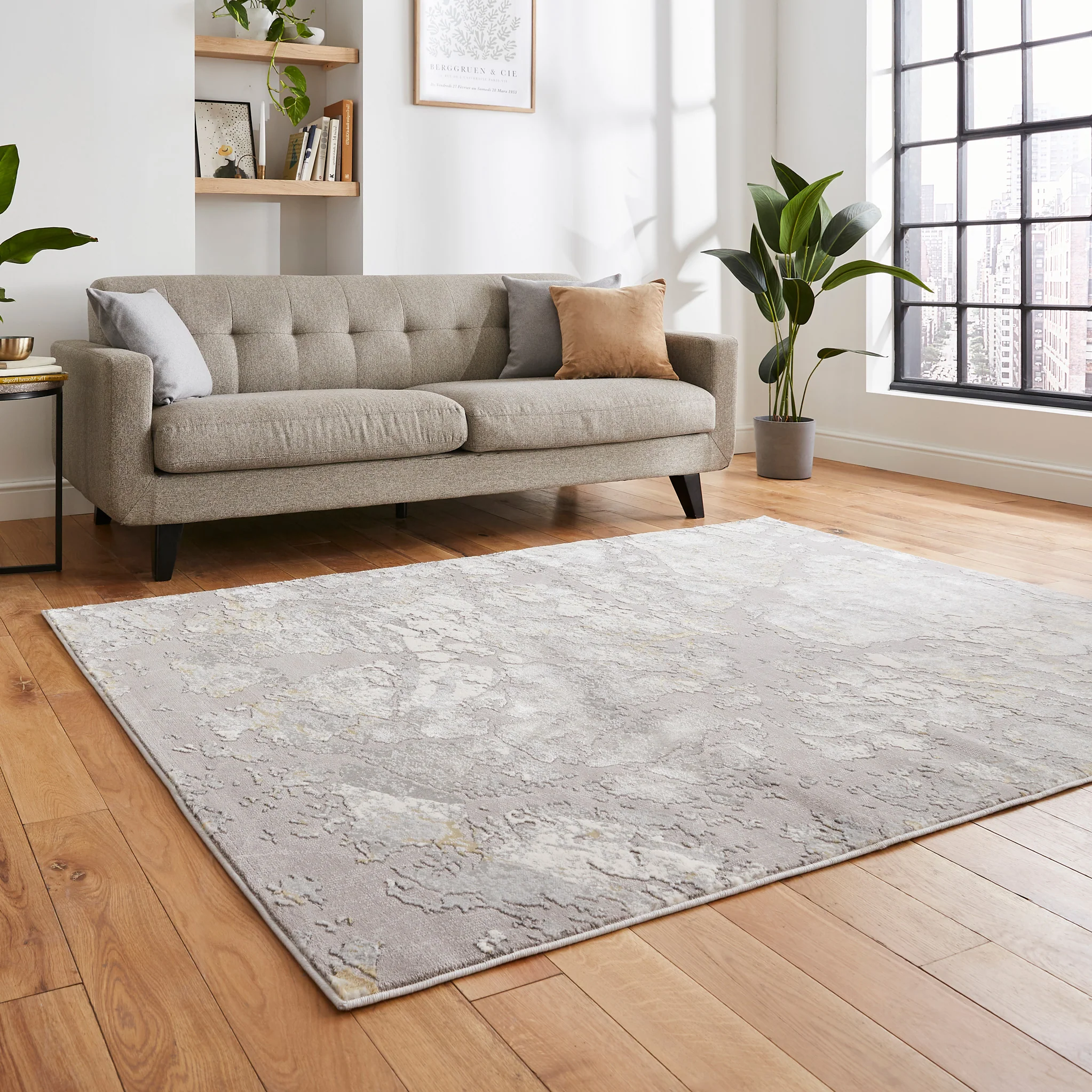 Aldrin Grey Marble Effect Rug - Image 3