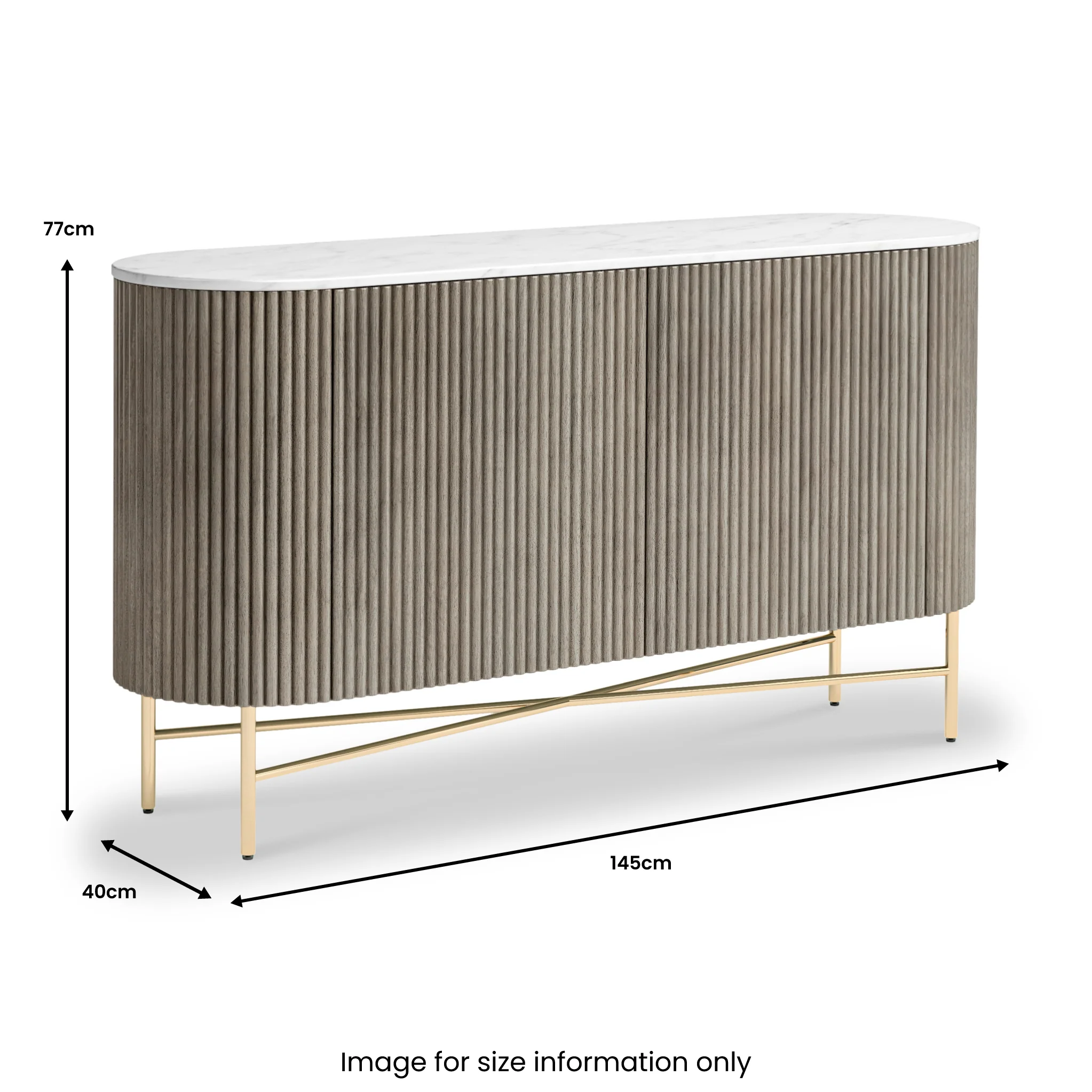 Amelie Grey Fluted Large Sideboard - Image 7