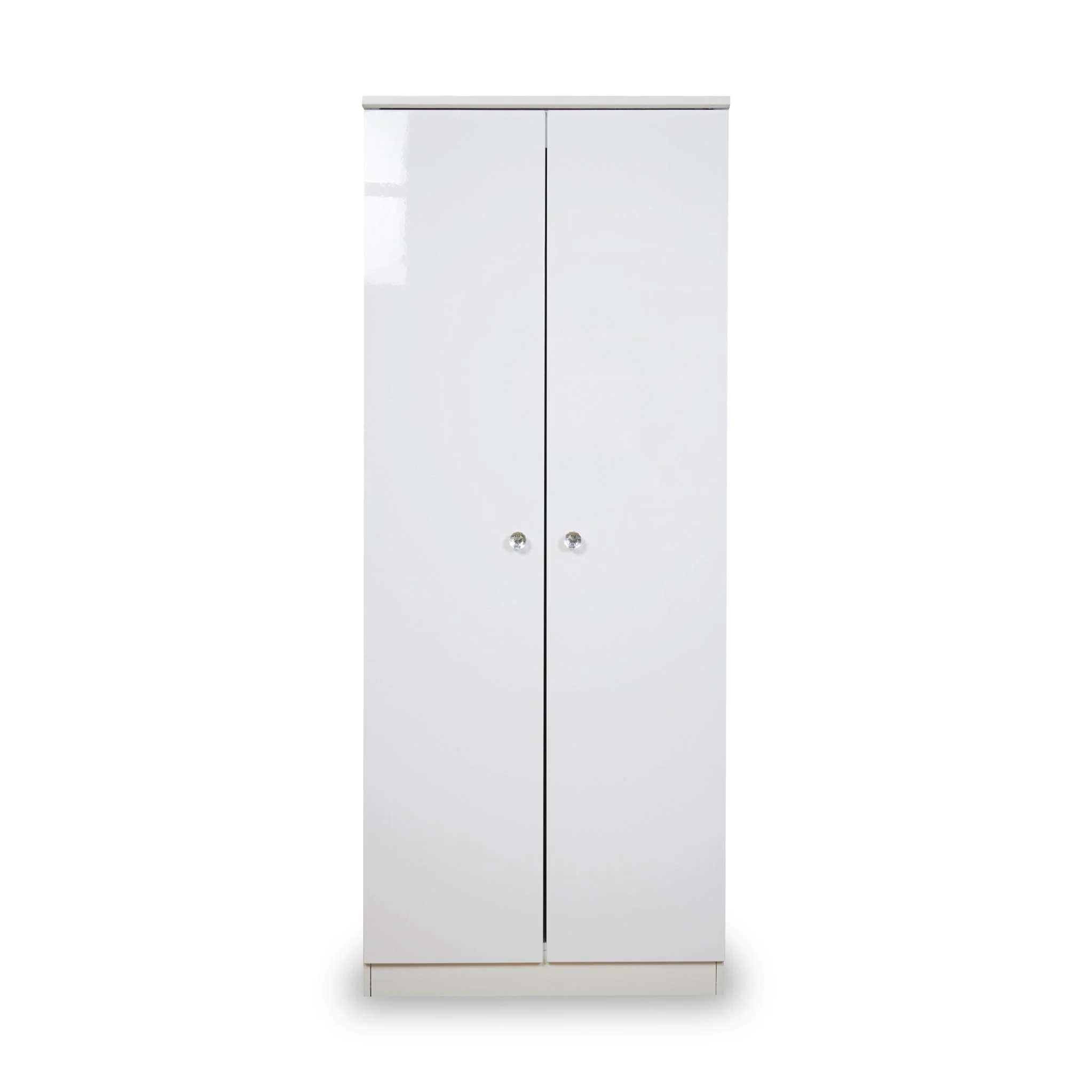 Aria White Gloss with LED Lighting 2 Door Wardrobe - Image 3