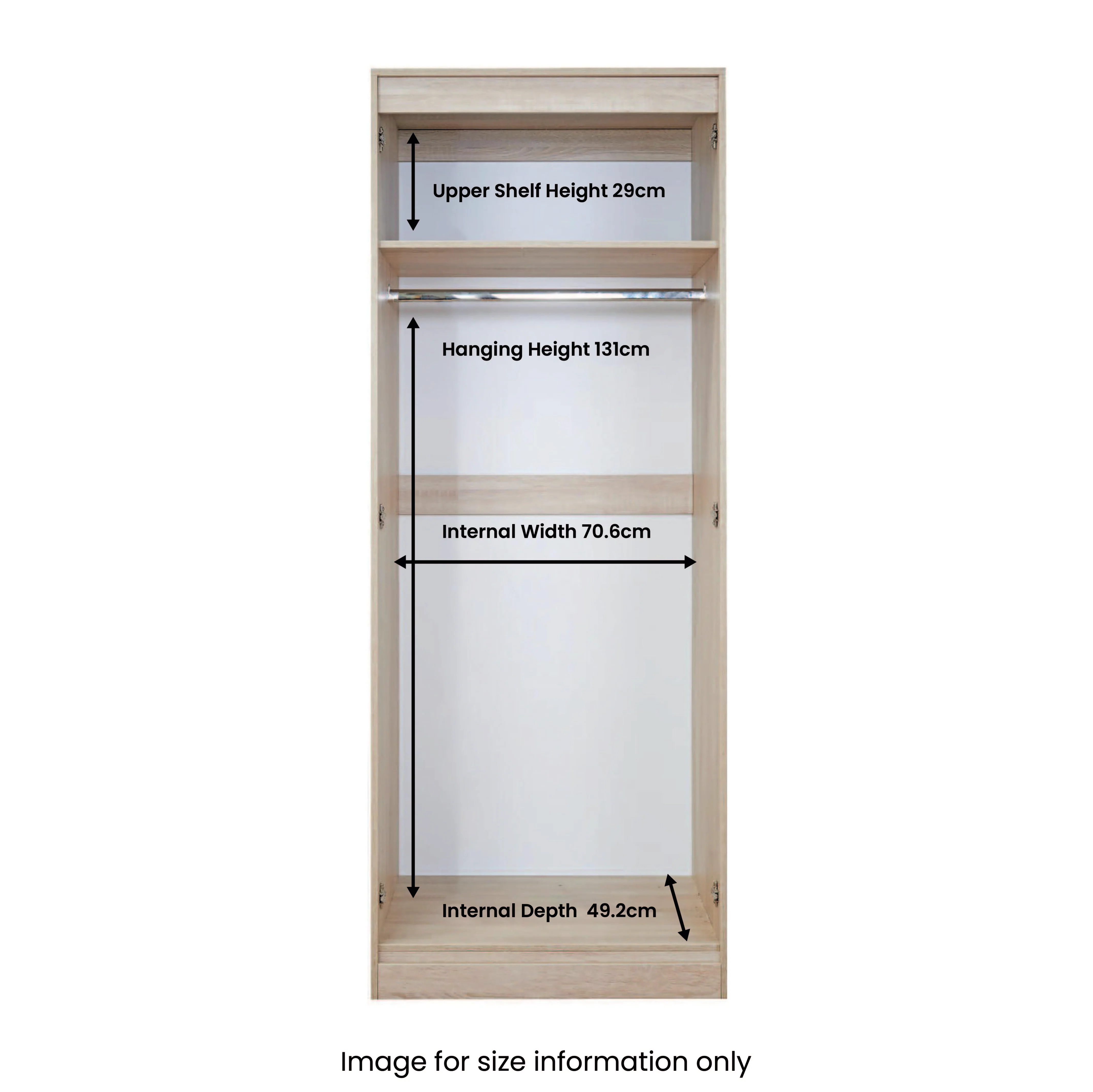 Aria White Gloss with LED Lighting 2 Door Wardrobe - Image 8
