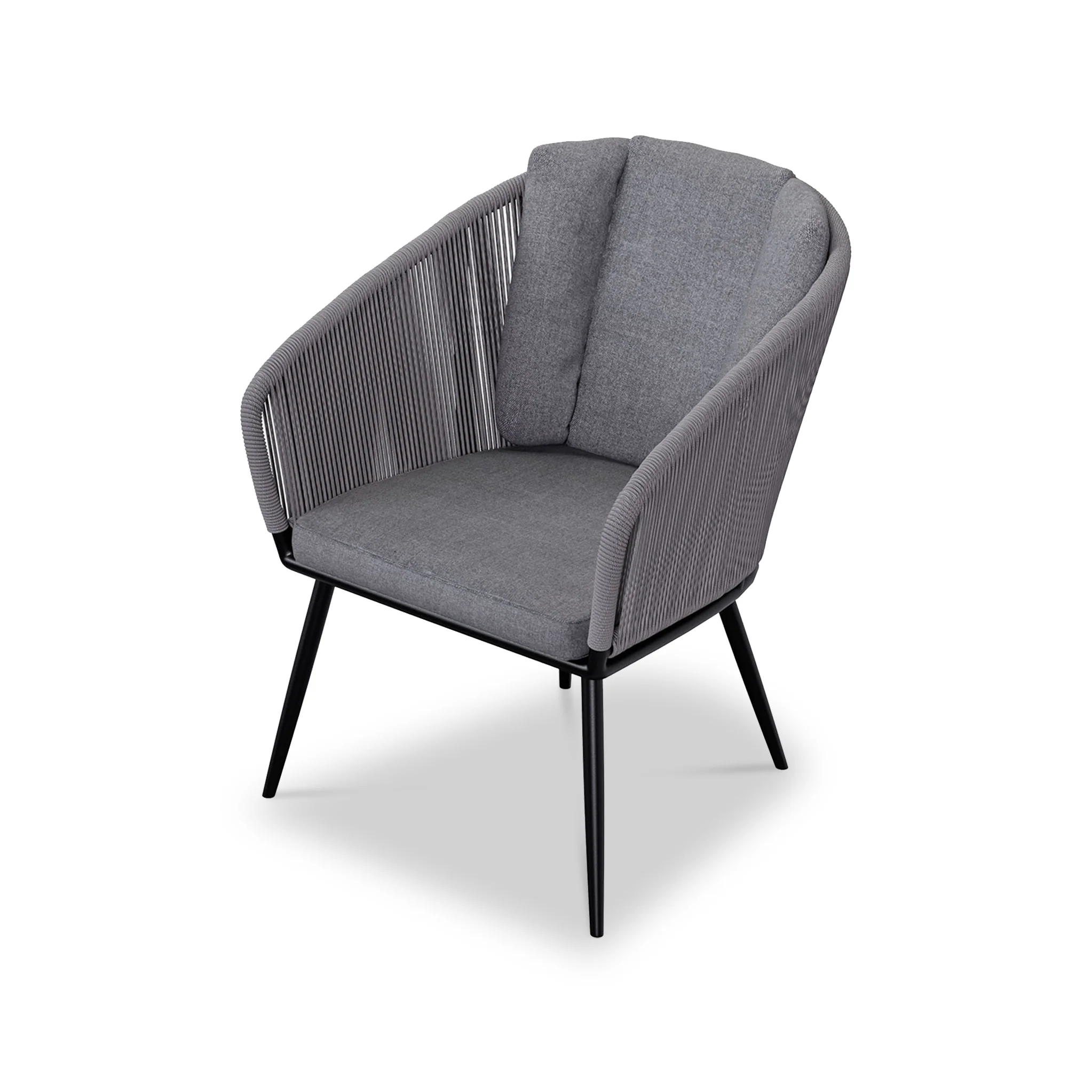 Aspen 4 Seater Round Ceramic Glass Dining Set with Aspen Rope Chairs - Image 8