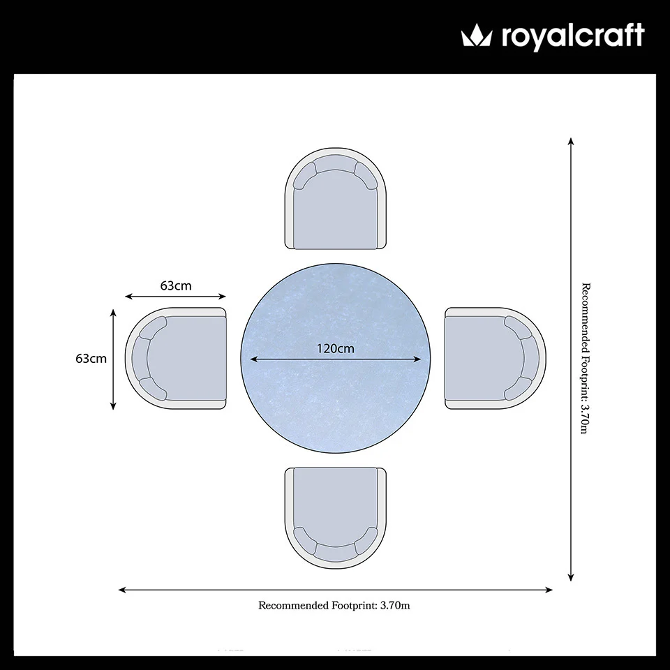 Aspen 4 Seater Round Ceramic Glass Dining Set with Aspen Rope Chairs - Image 9
