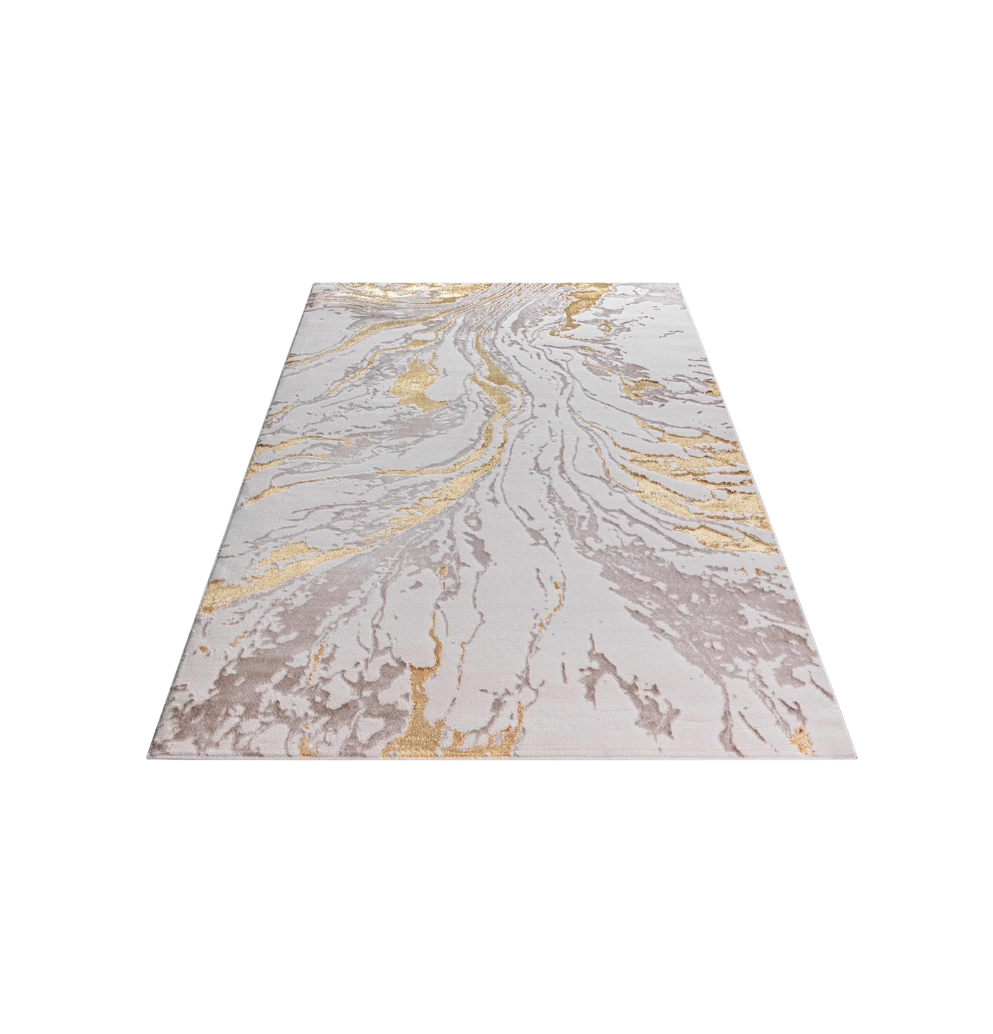 Auric Golden Marble Effect Rug - Image 3