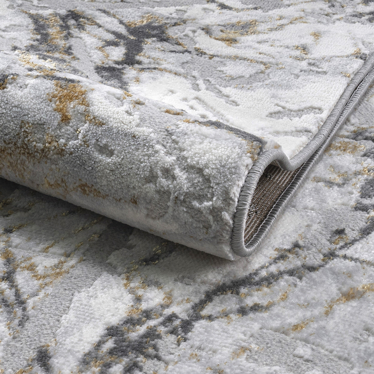 Auric Metallic Marble Effect Rug - Image 5