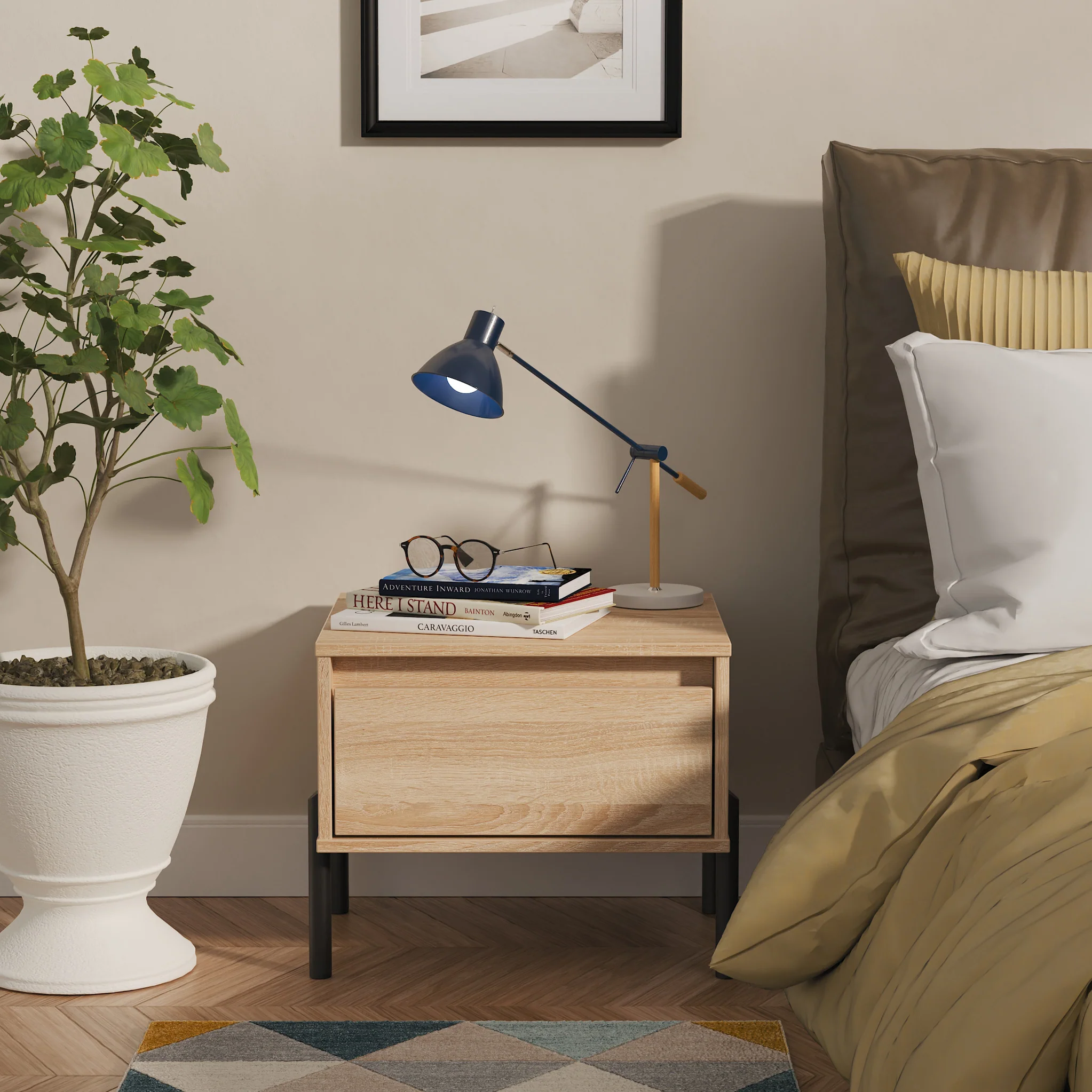 Axton 1 Drawer Bedside Table - Image 2