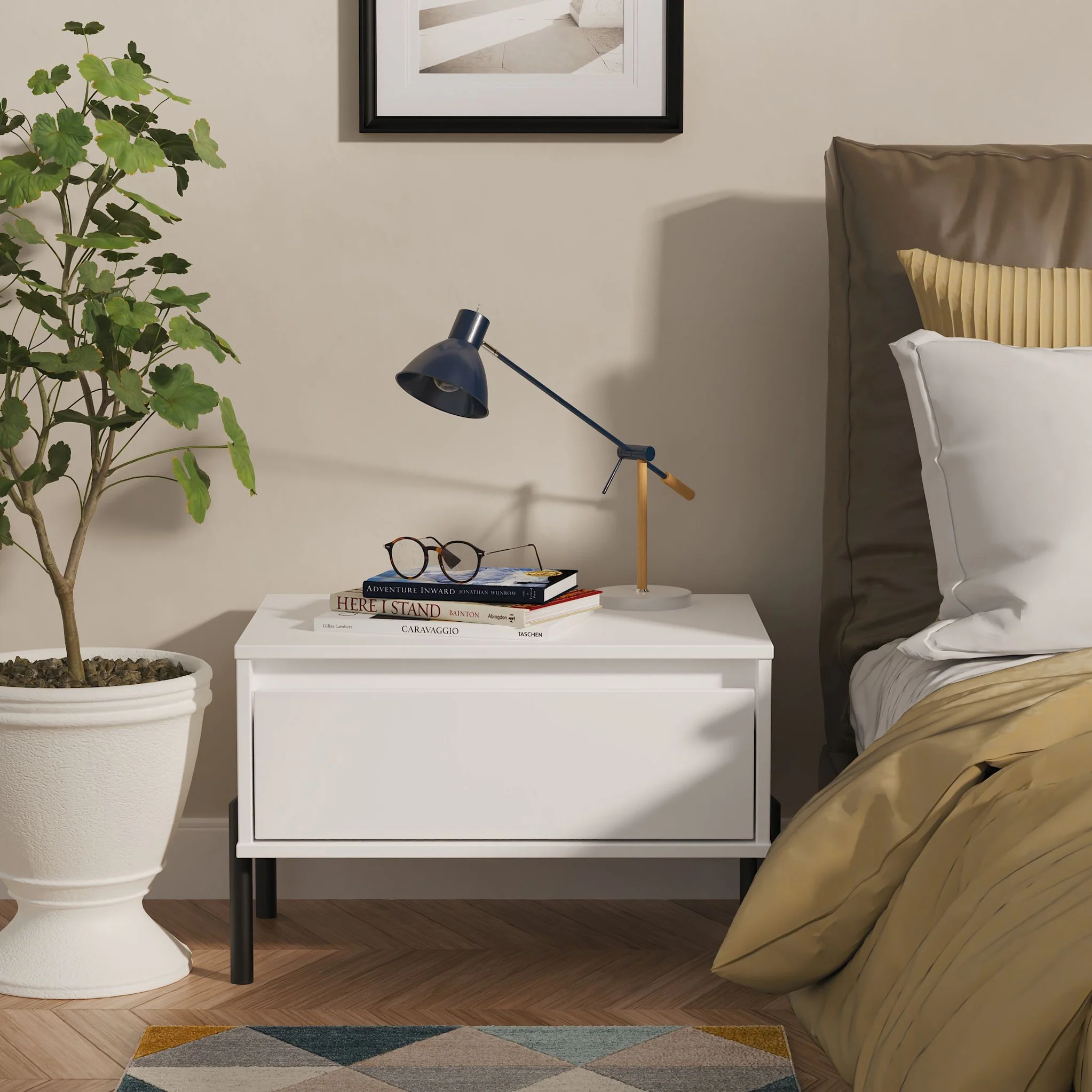 Axton 1 Drawer Wide Bedside Table - Image 20
