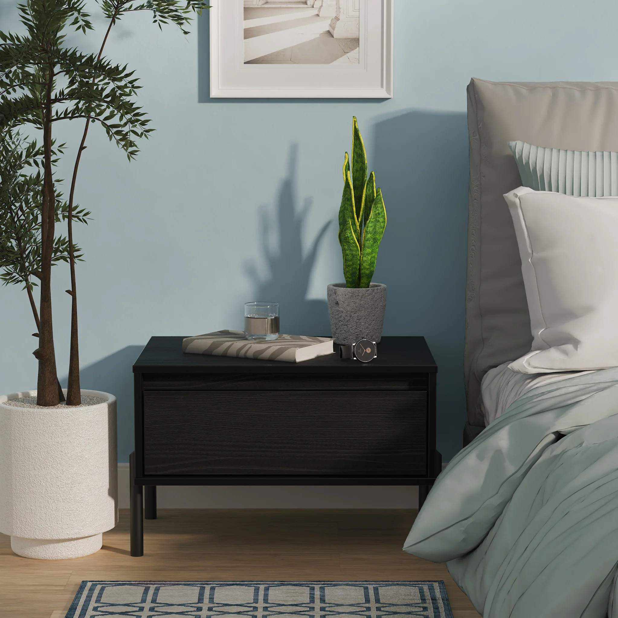 Axton 1 Drawer Wide Bedside Table - Image 8