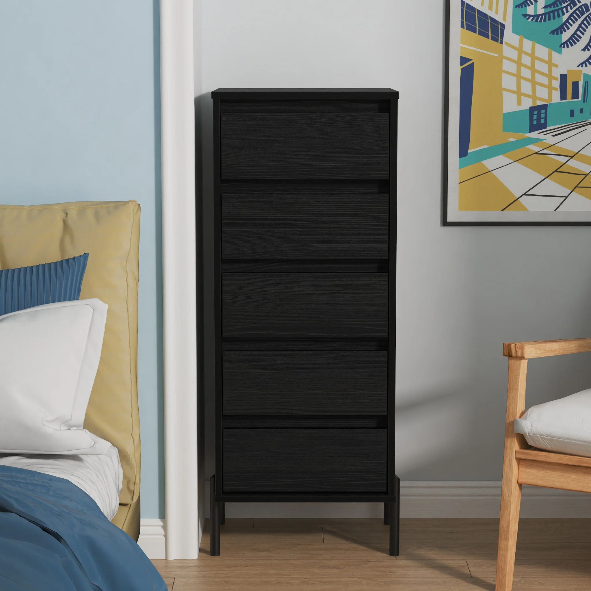 Axton 5 Drawer Tallboy Chest - Image 8