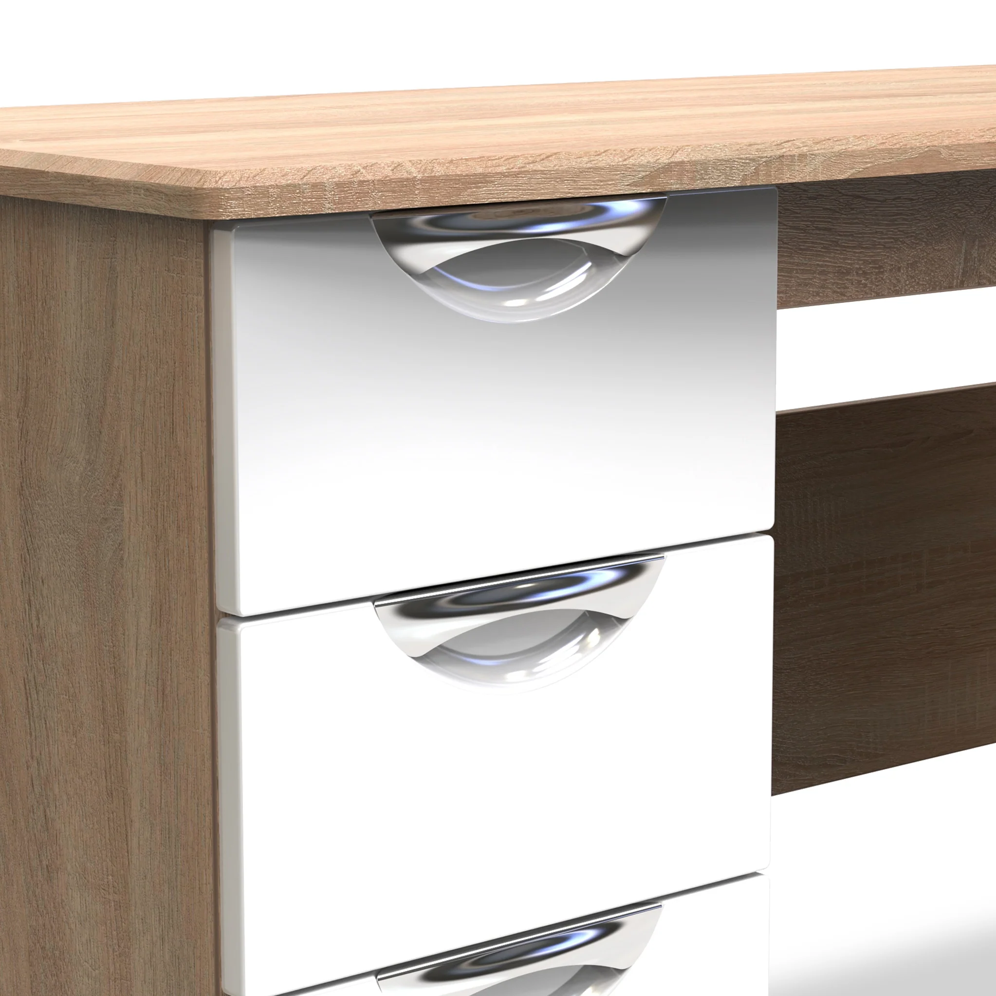 Beckett Gloss 3 Drawer Storage Desk - Image 16