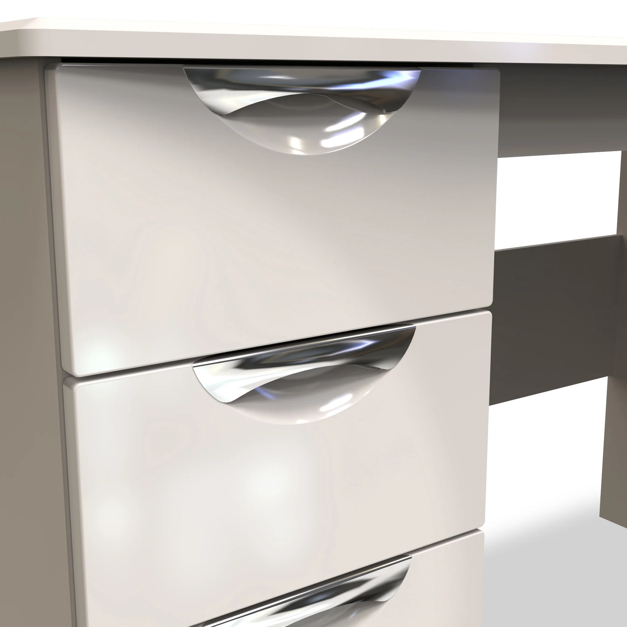 Beckett Gloss 3 Drawer Storage Desk - Image 4