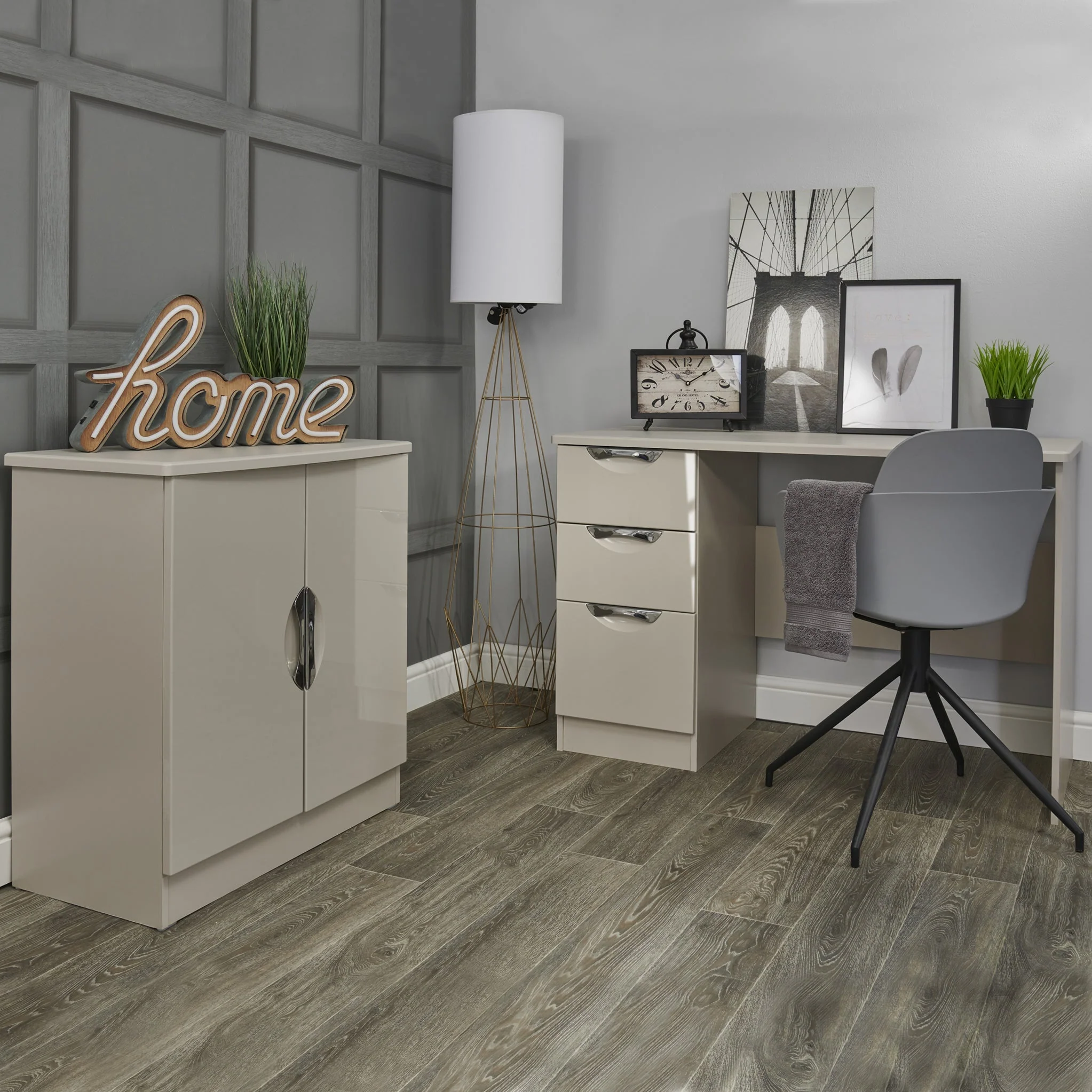 Beckett Gloss 3 Drawer Storage Desk - Image 7