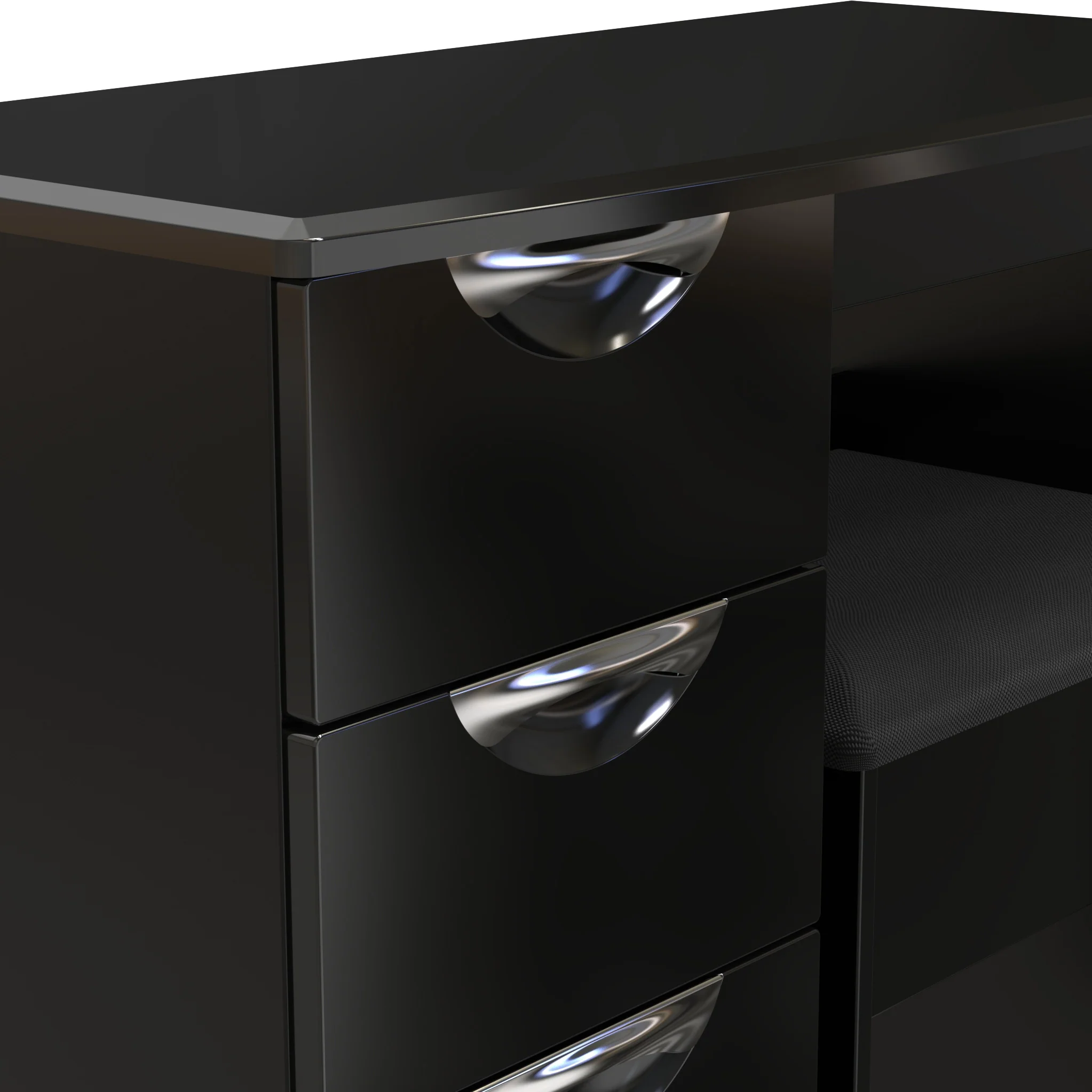 Beckett Gloss Dressing Table with Stool - Image 12