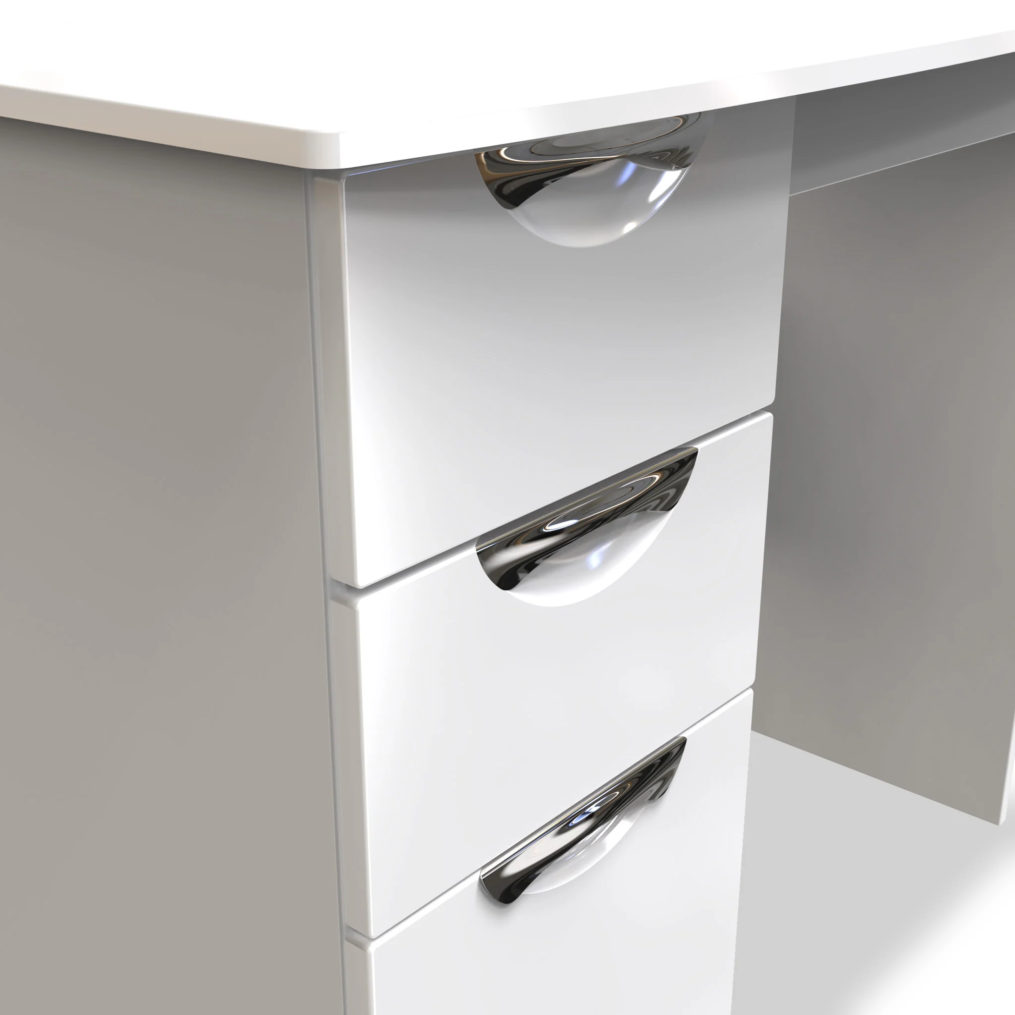 Beckett Gloss Dressing Table with Stool - Image 26
