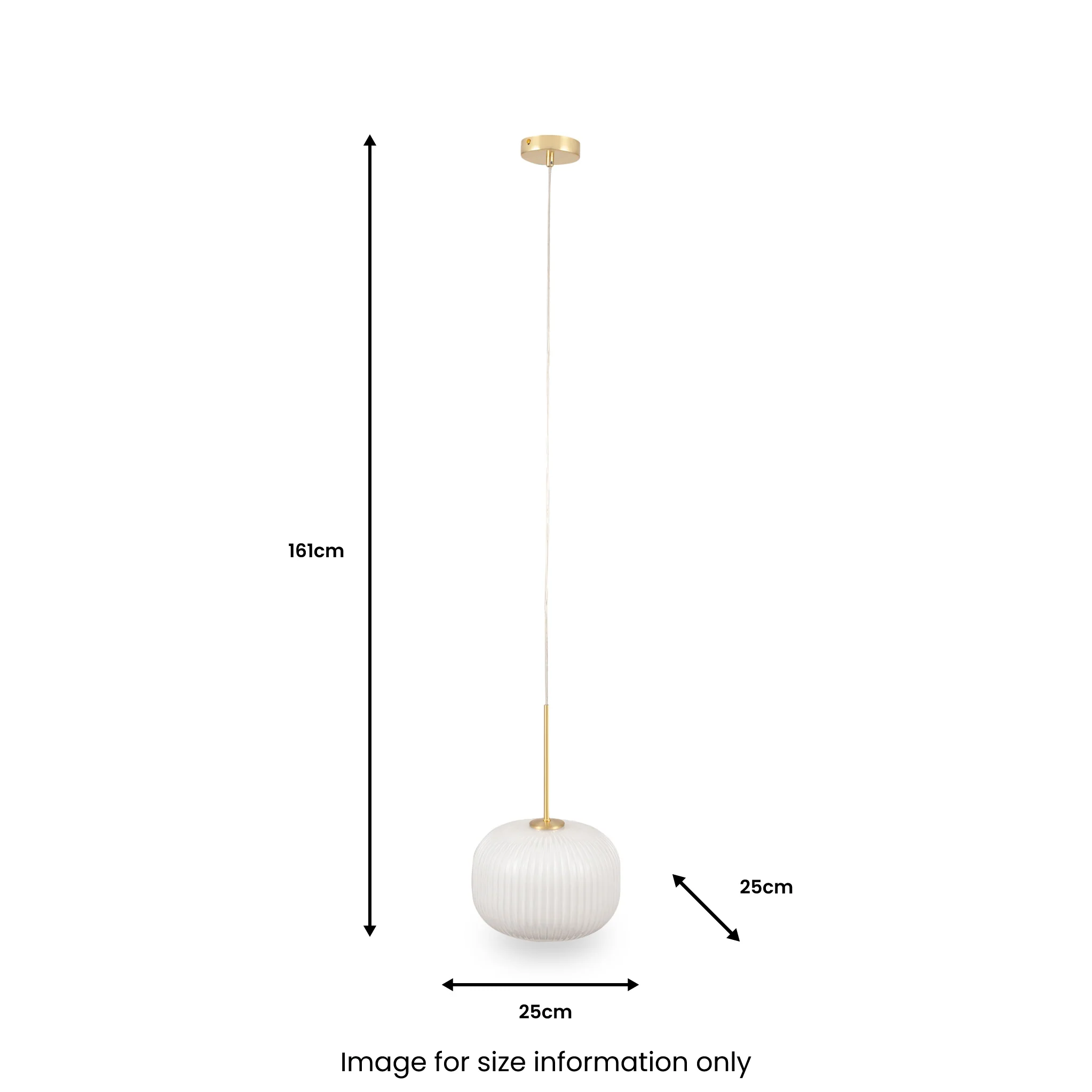 Bella White Glass and Gold Metal Ribbed Squoval Pendant - Image 5