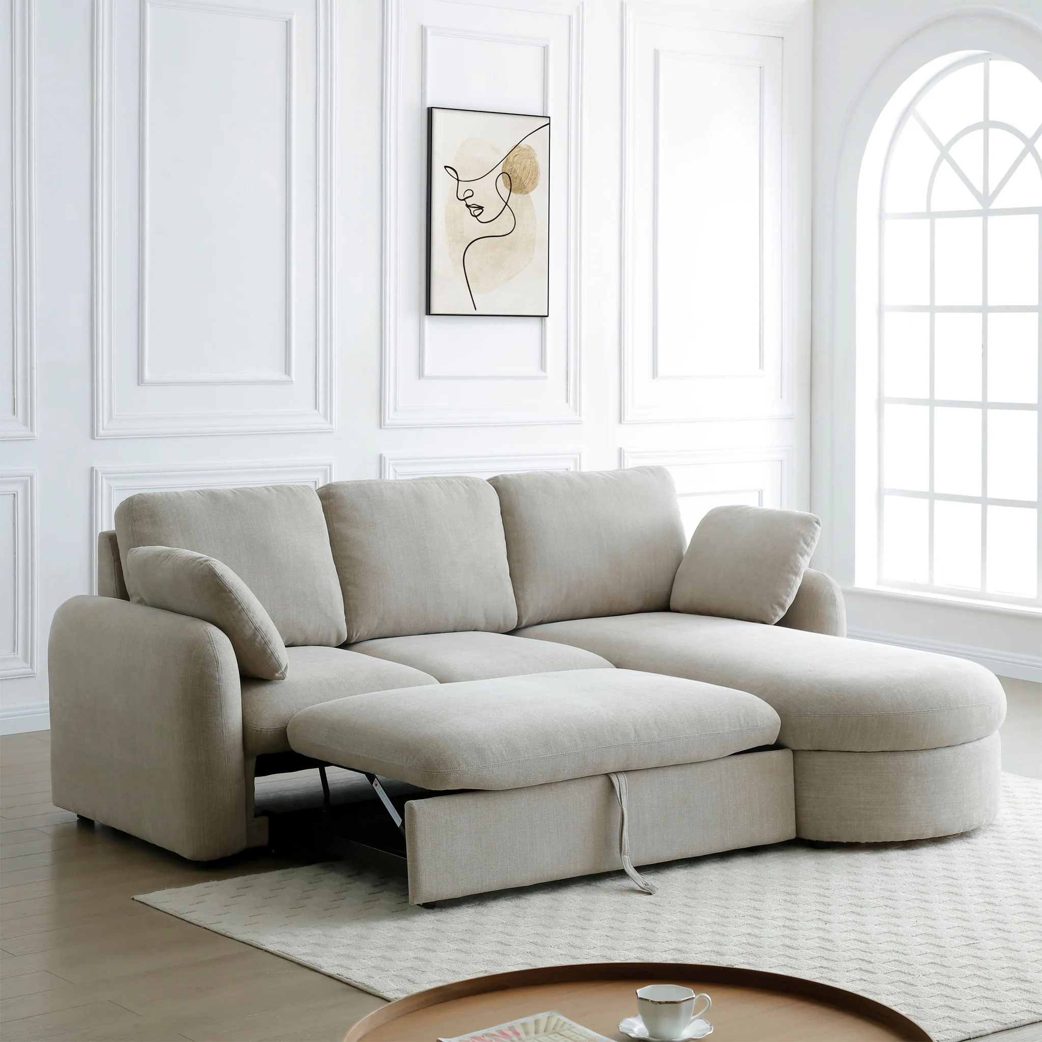 Belvere Curved Corner 3 Seater Sofa Bed - Image 27
