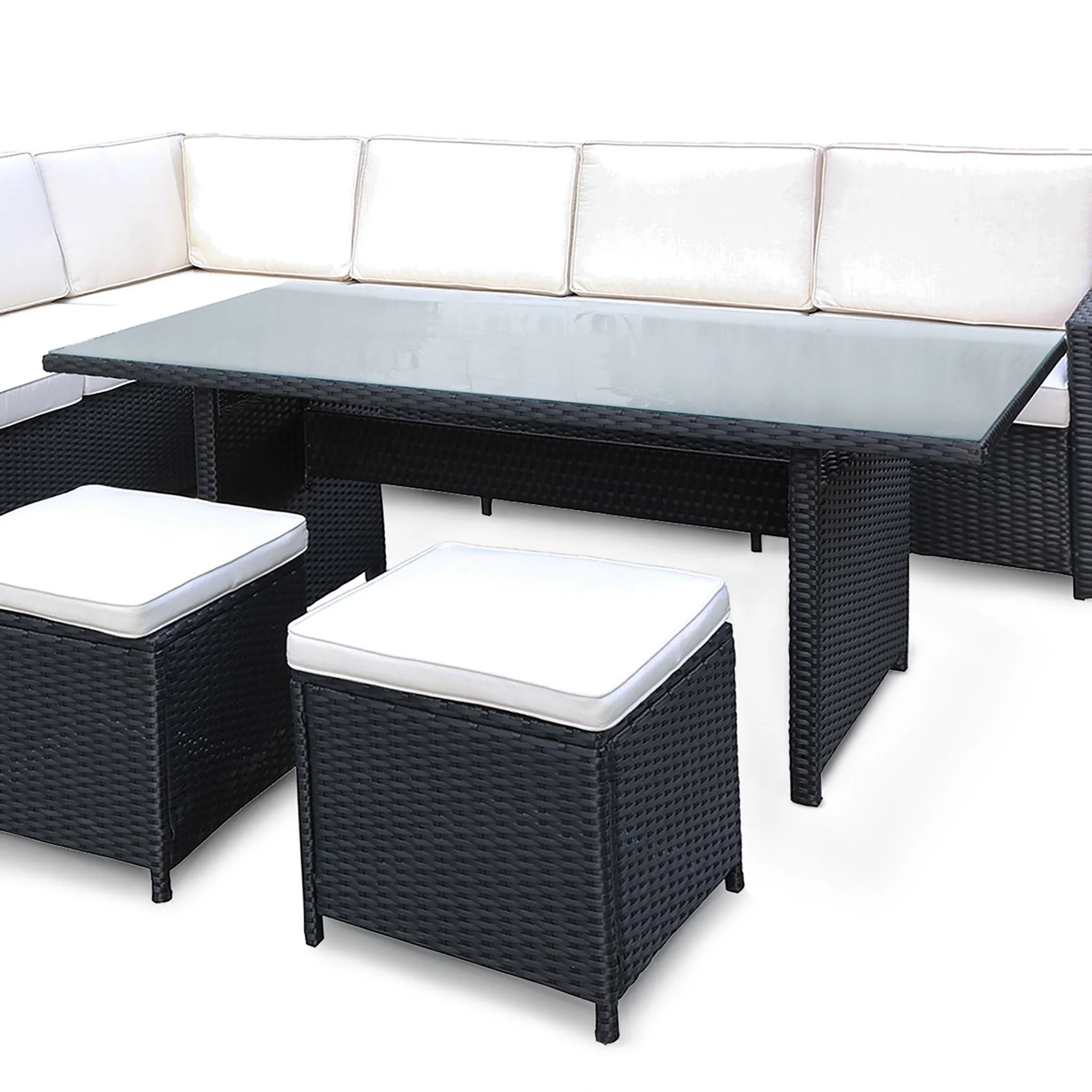 Berlin Rattan Corner Dining Set with Stools - Image 10