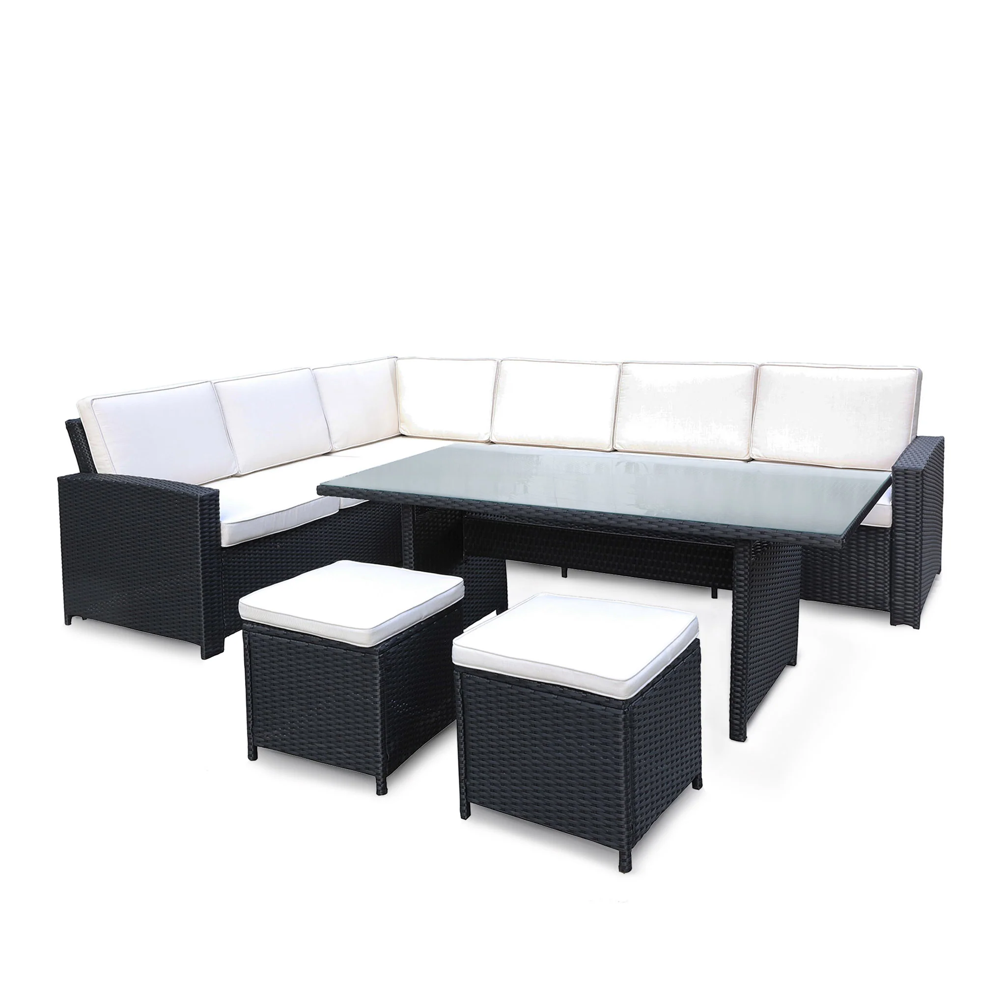 Berlin Rattan Corner Dining Set with Stools - Image 7