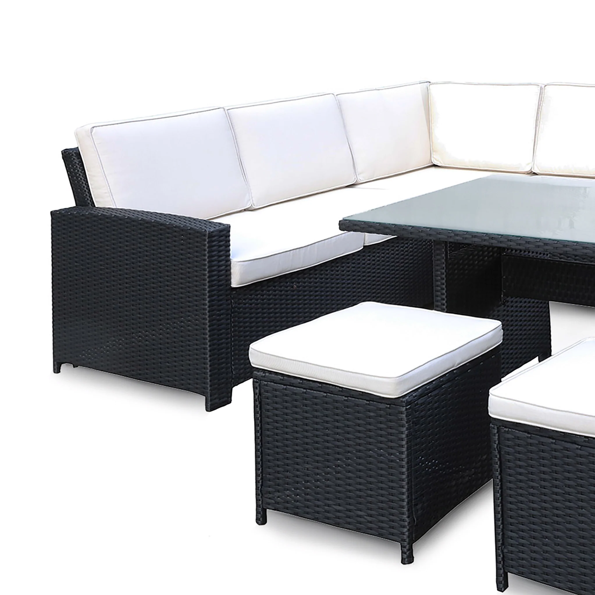 Berlin Rattan Corner Dining Set with Stools - Image 8