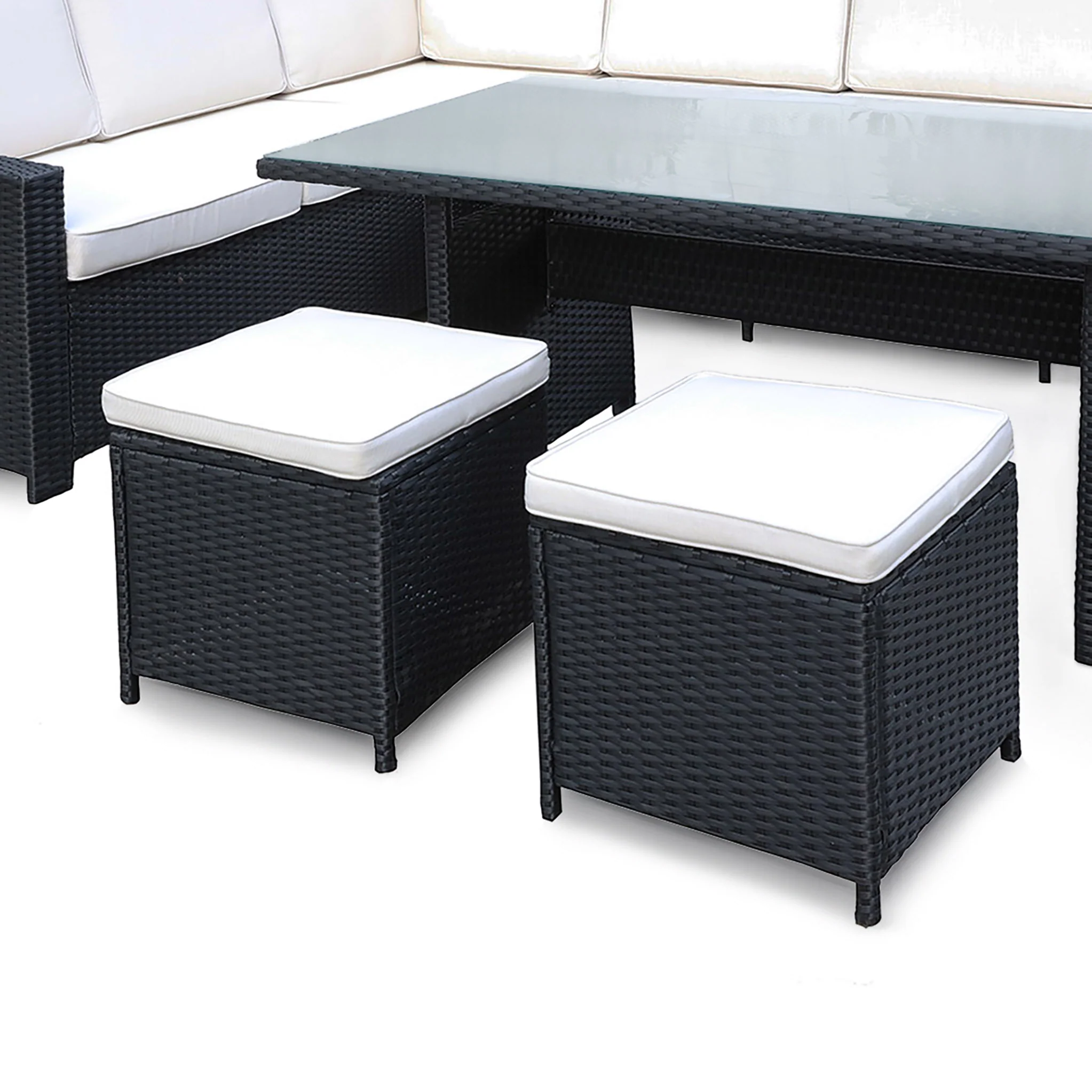 Berlin Rattan Corner Dining Set with Stools - Image 9