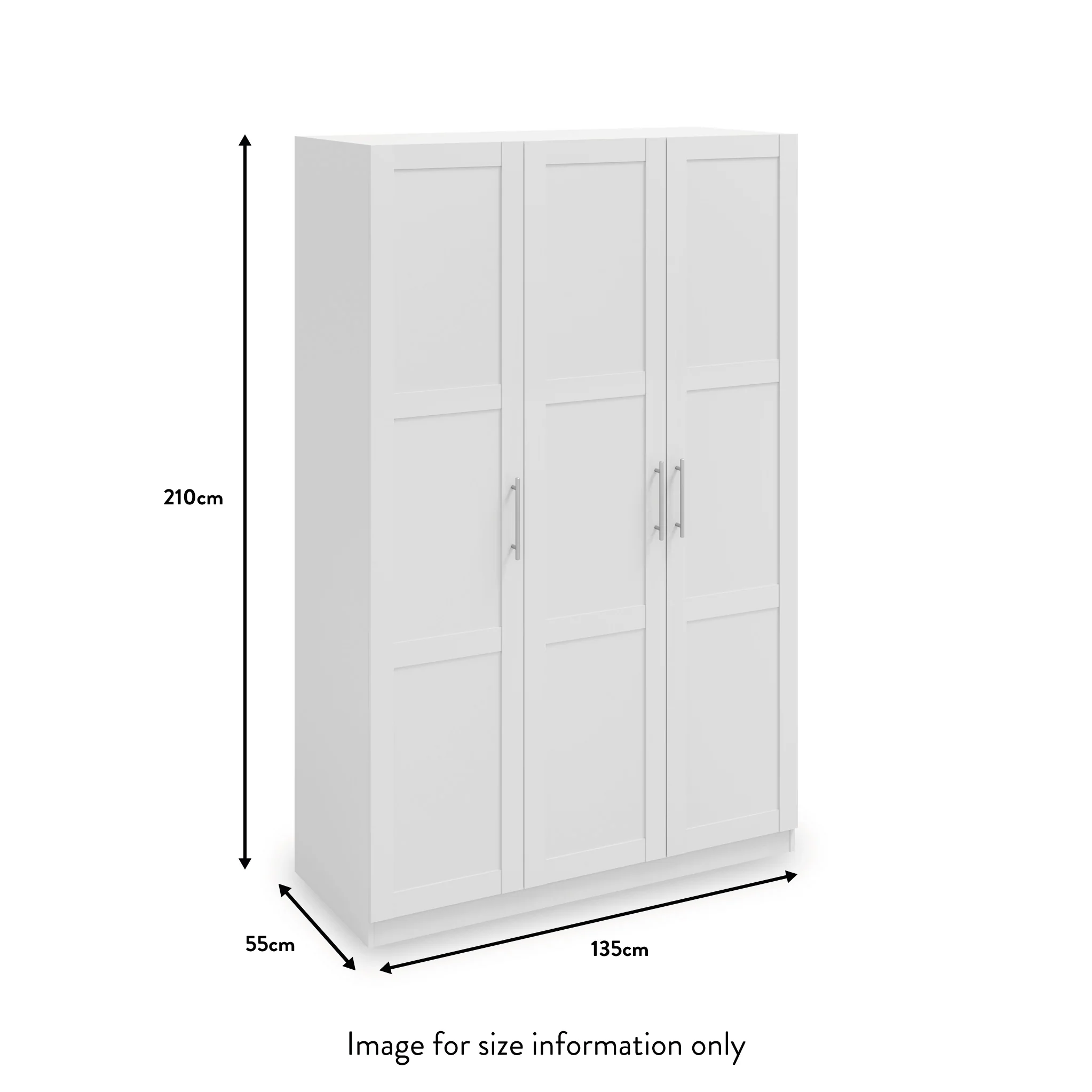 Bithlo White 3 Door Wardrobe - Image 3