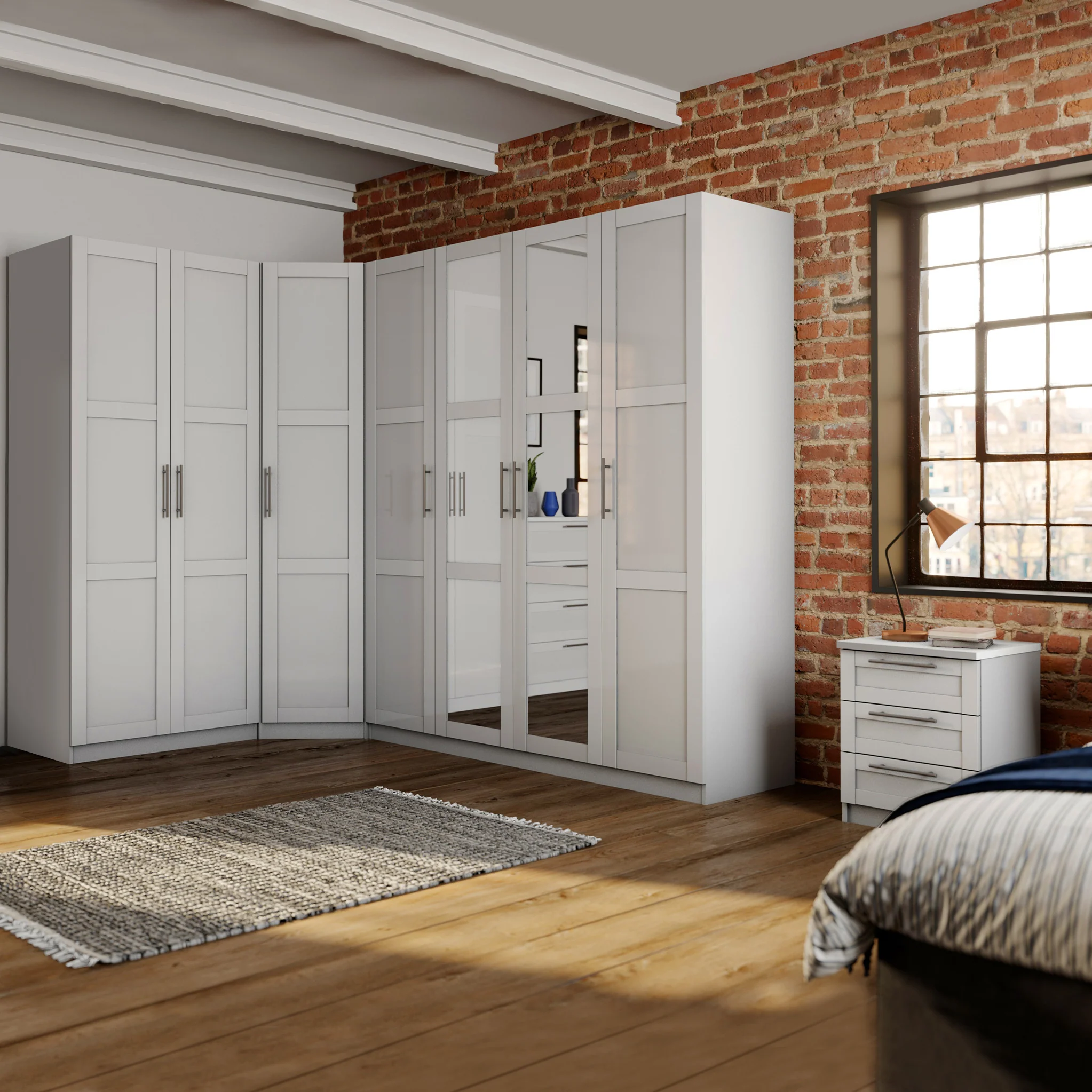 Bithlo White Corner Wardrobe - Image 2
