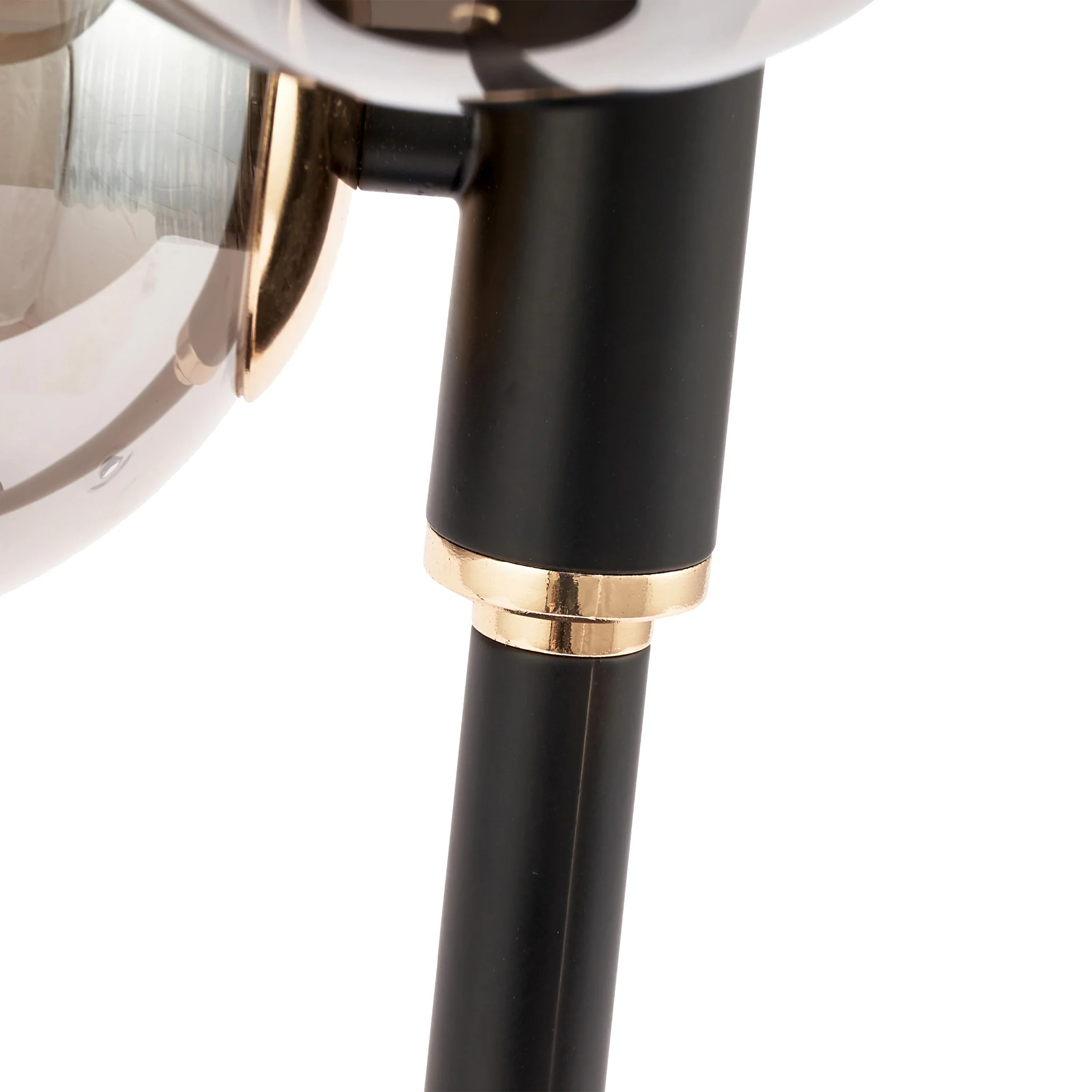 Blair Smoked Glass Ball and Black Metal Table Lamp - Image 6