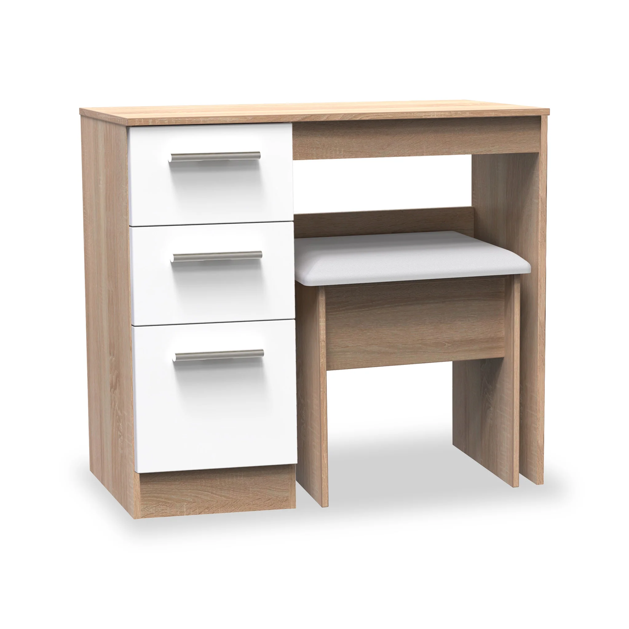 Blakely White & Light Oak Dressing Table Set