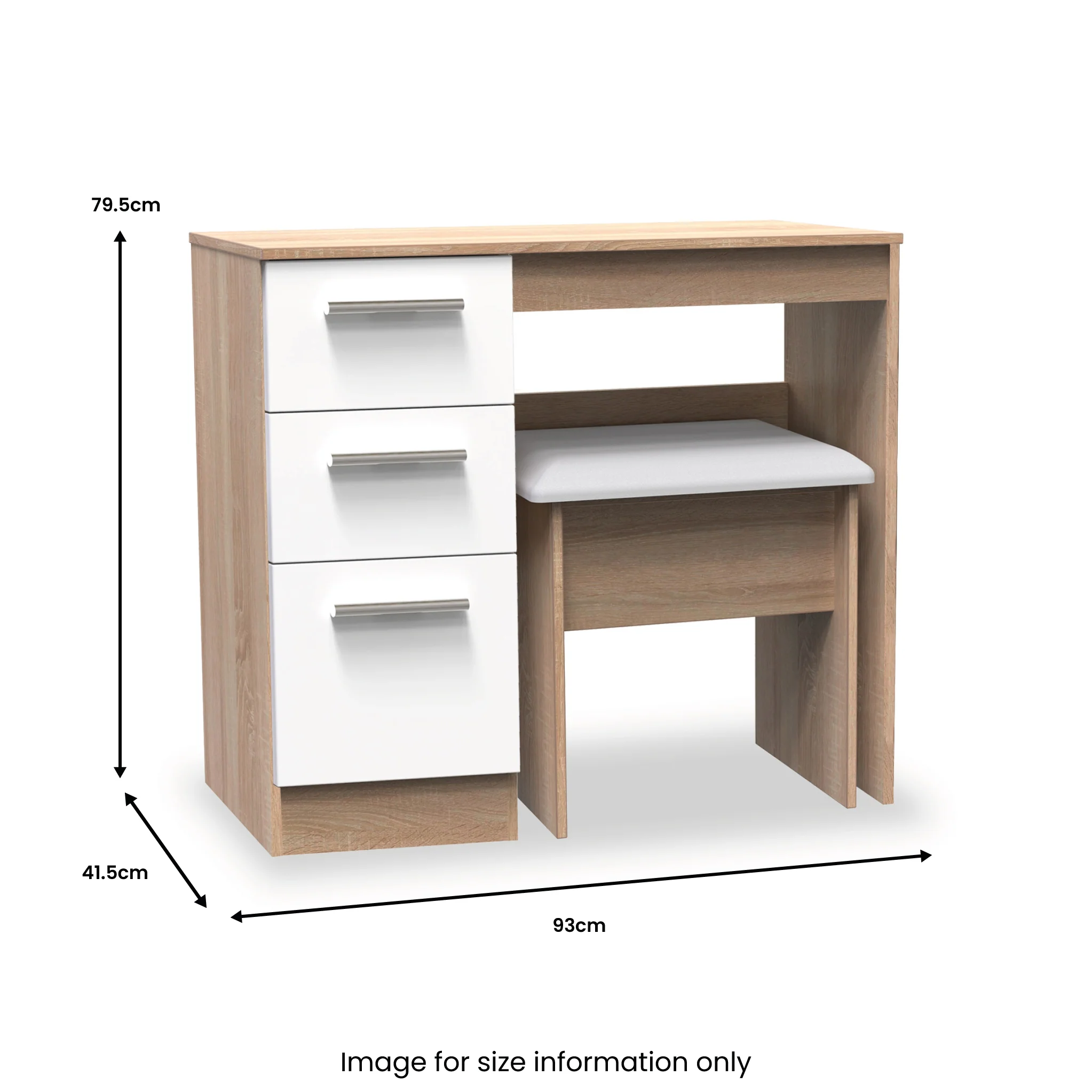 Blakely White & Light Oak Dressing Table Set - Image 6