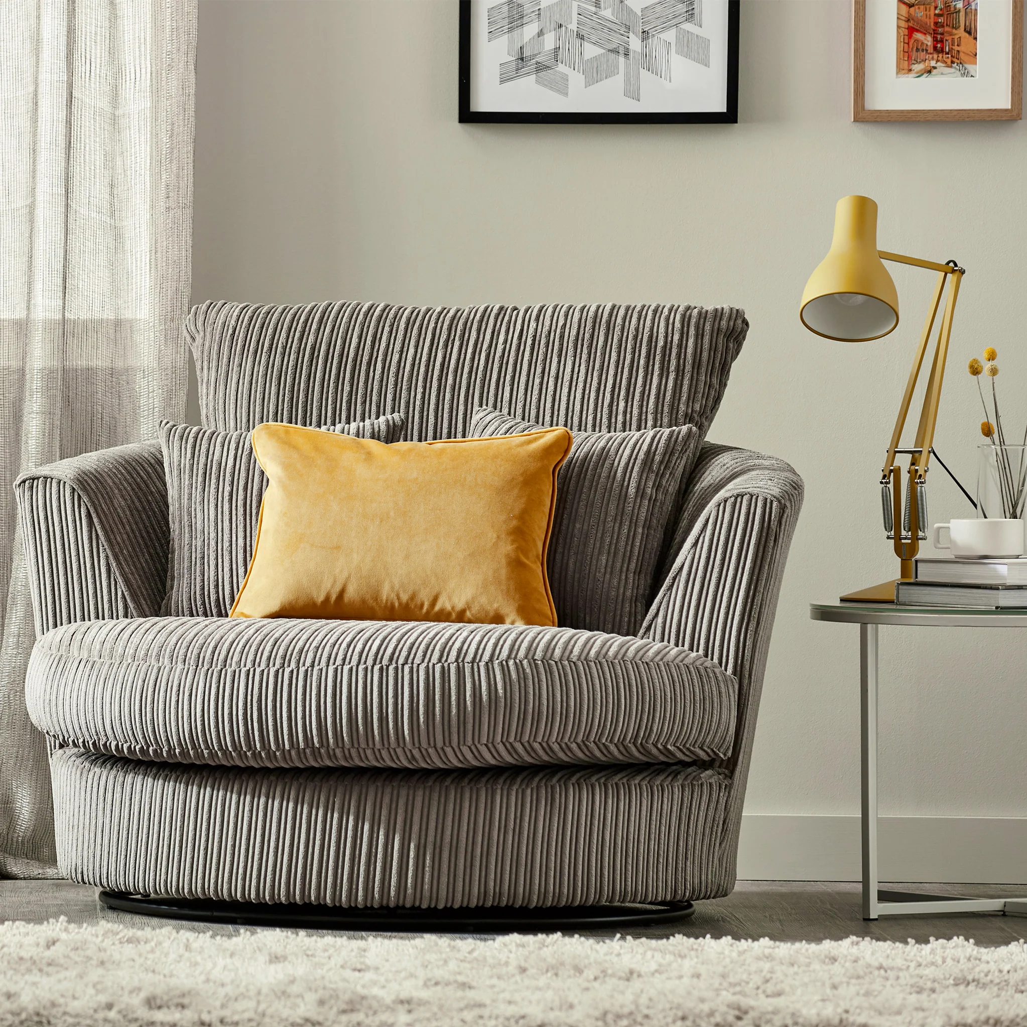 Bletchley Jumbo Cord Swivel Chair - Image 23