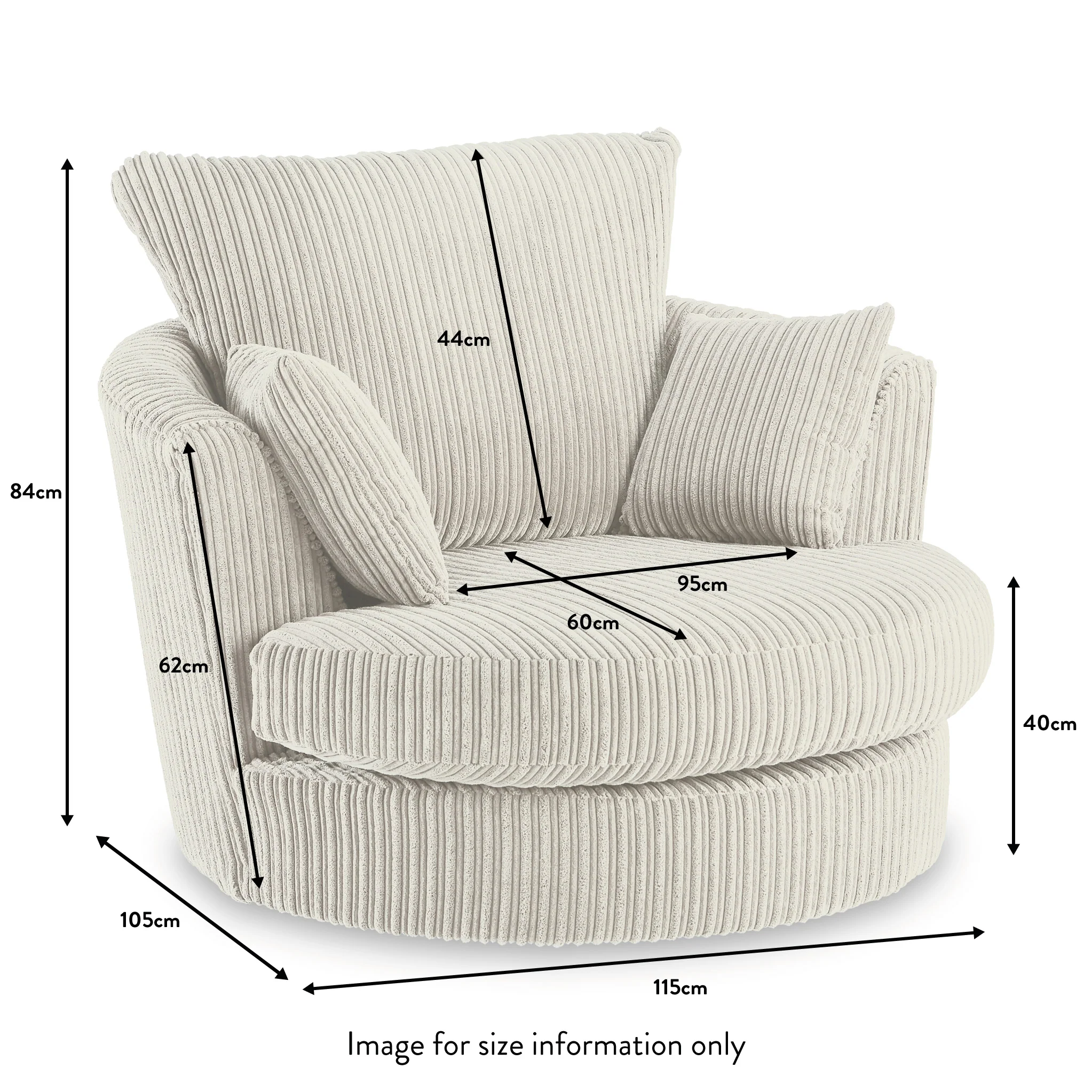 Bletchley Jumbo Cord Swivel Chair - Image 33