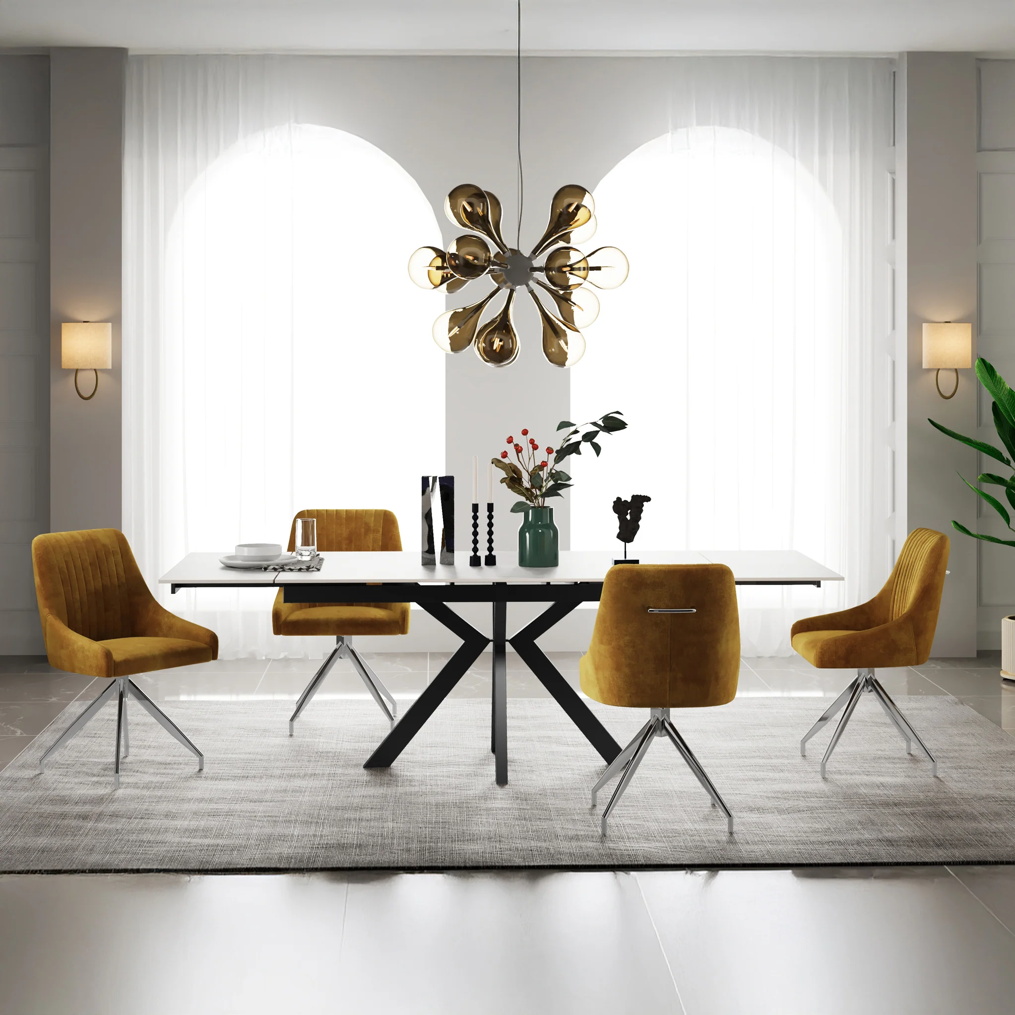 Boyston Ceramic 120-180cm Extending Dining Table - Image 2