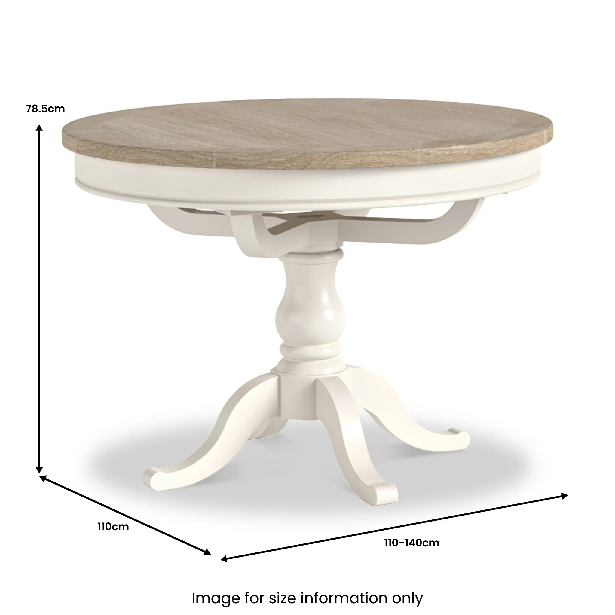 Bramley 110-140cm Extendable Round Dining Table - Image 3