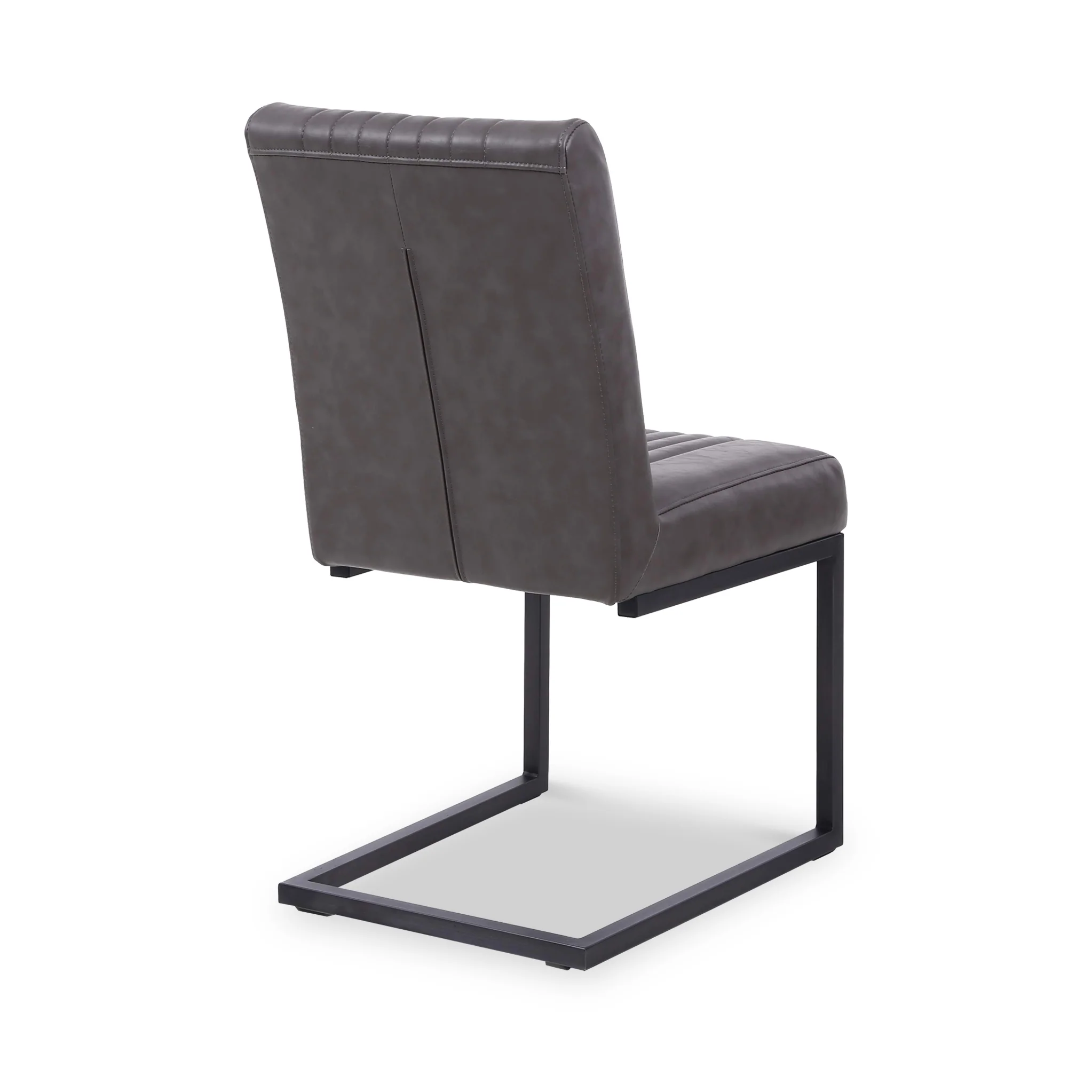 Branok Cantilever Grey Faux Leather Dining Chair - Image 7