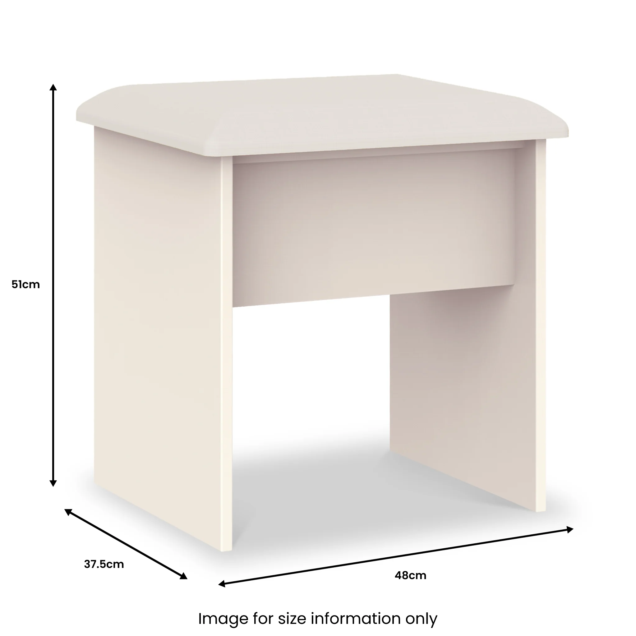 Brixham Cream Dressing Table with Stool - Image 4