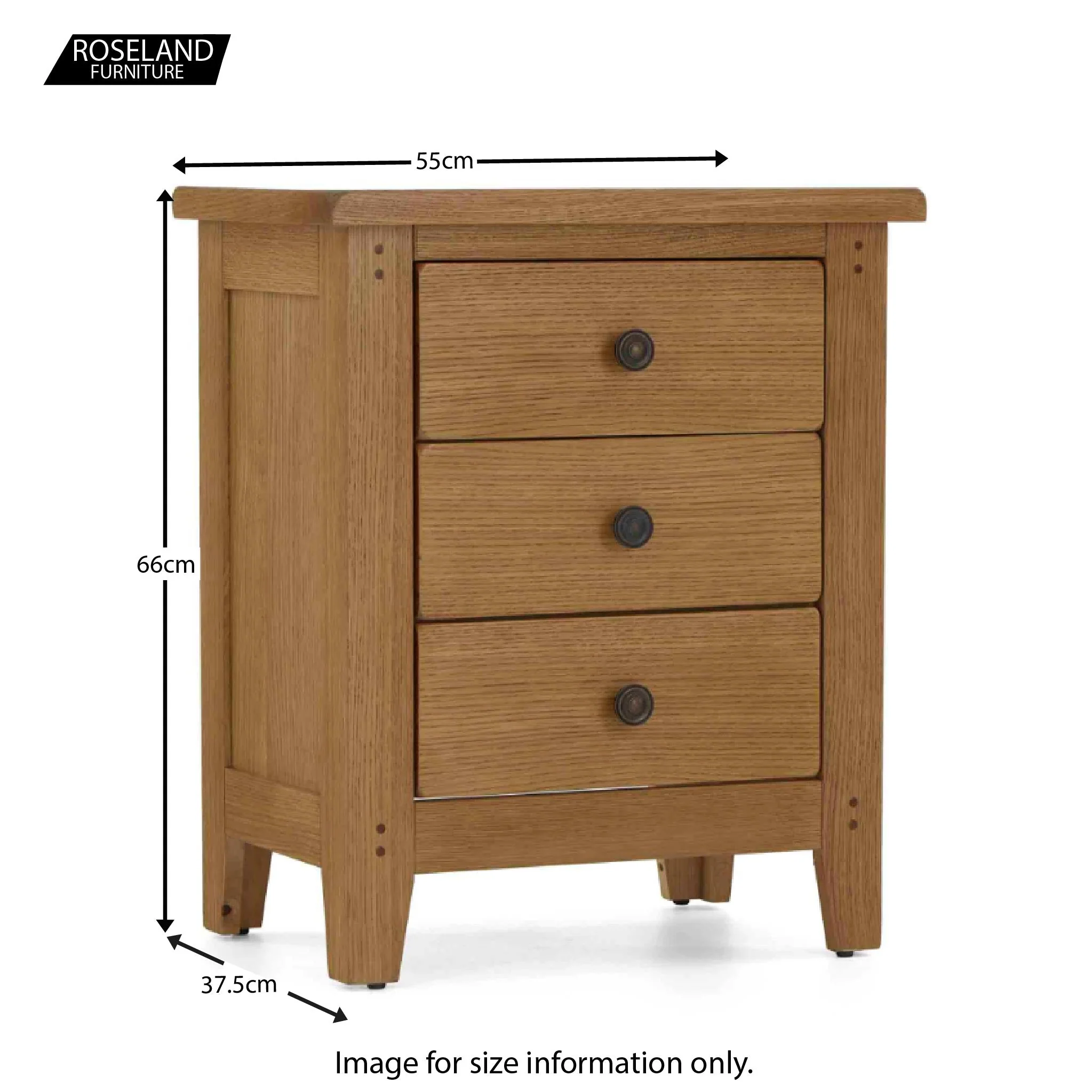 Broadway Oak Bedside Table - Image 11