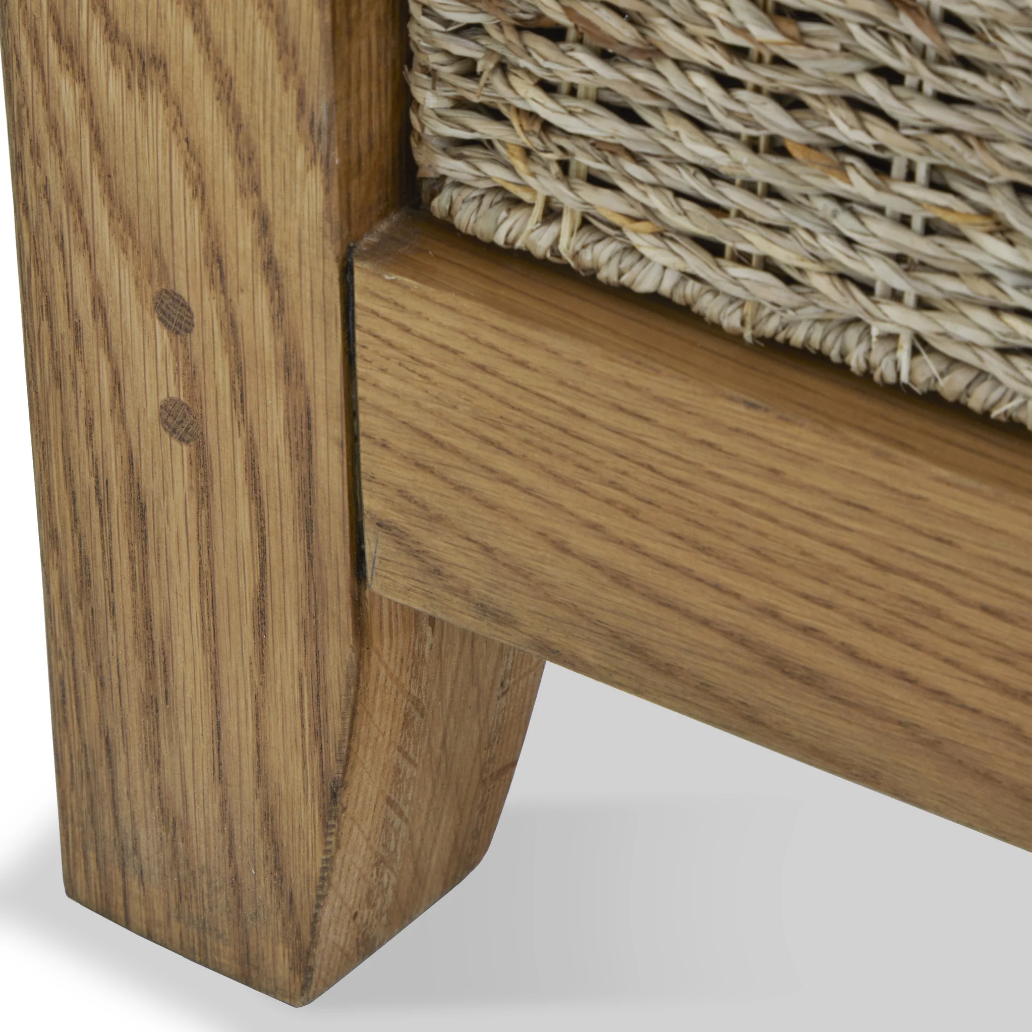 Broadway Oak Console Table with Baskets - Image 12