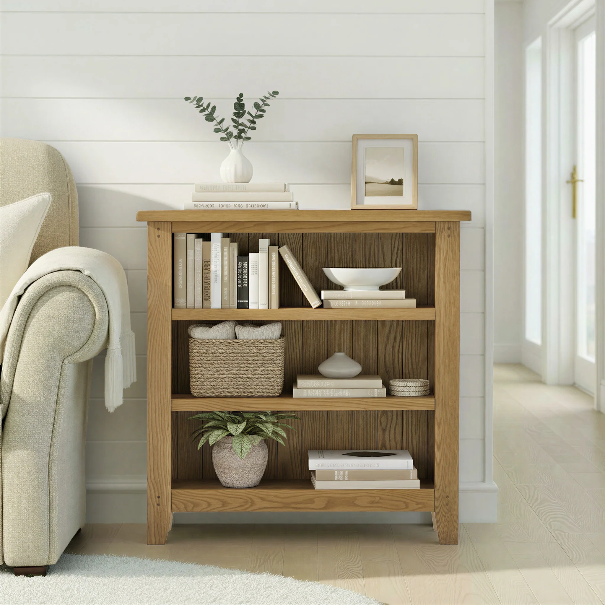 Broadway Oak Low Bookcase - Image 2