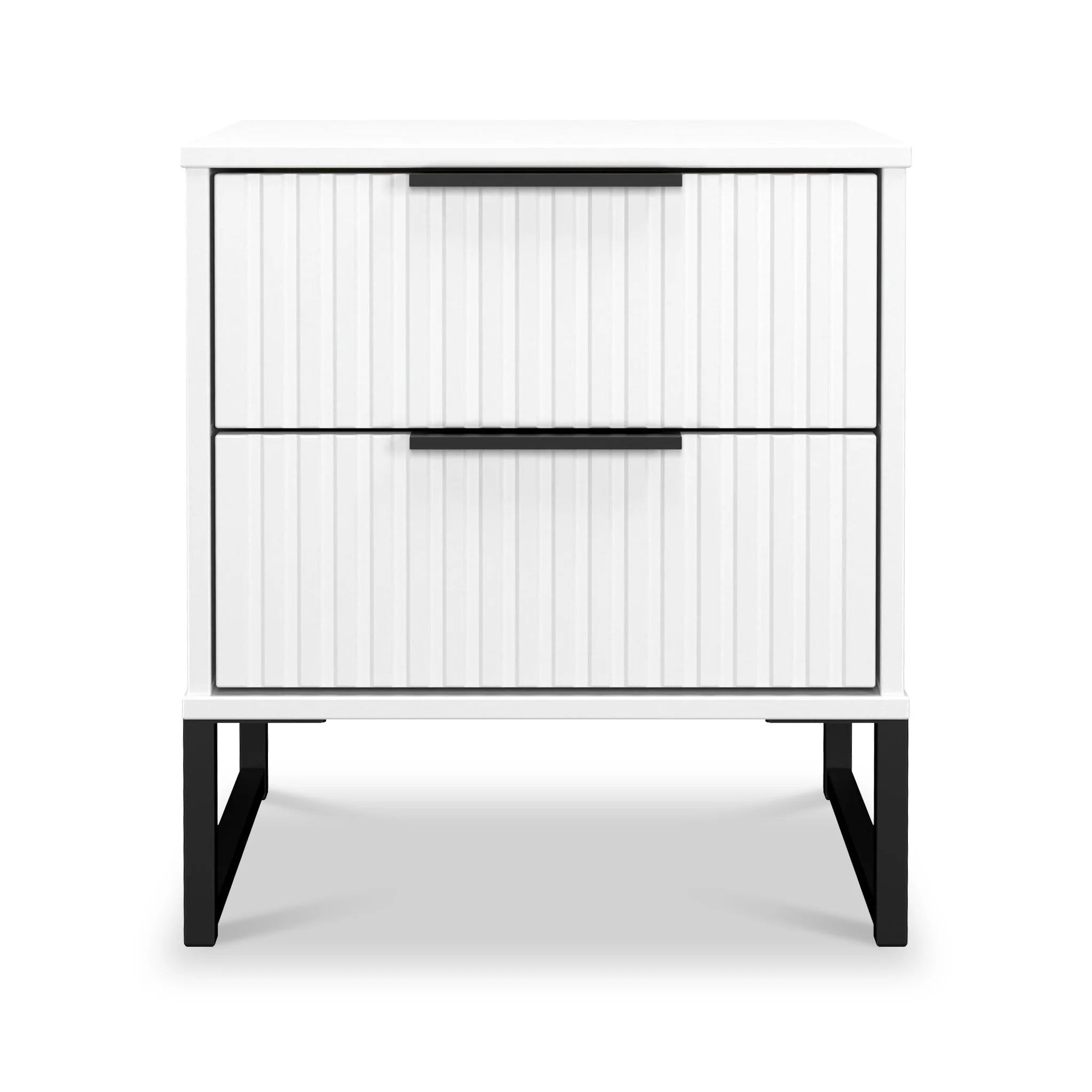 Callo Fluted 2 Drawer Bedside Table - Image 3