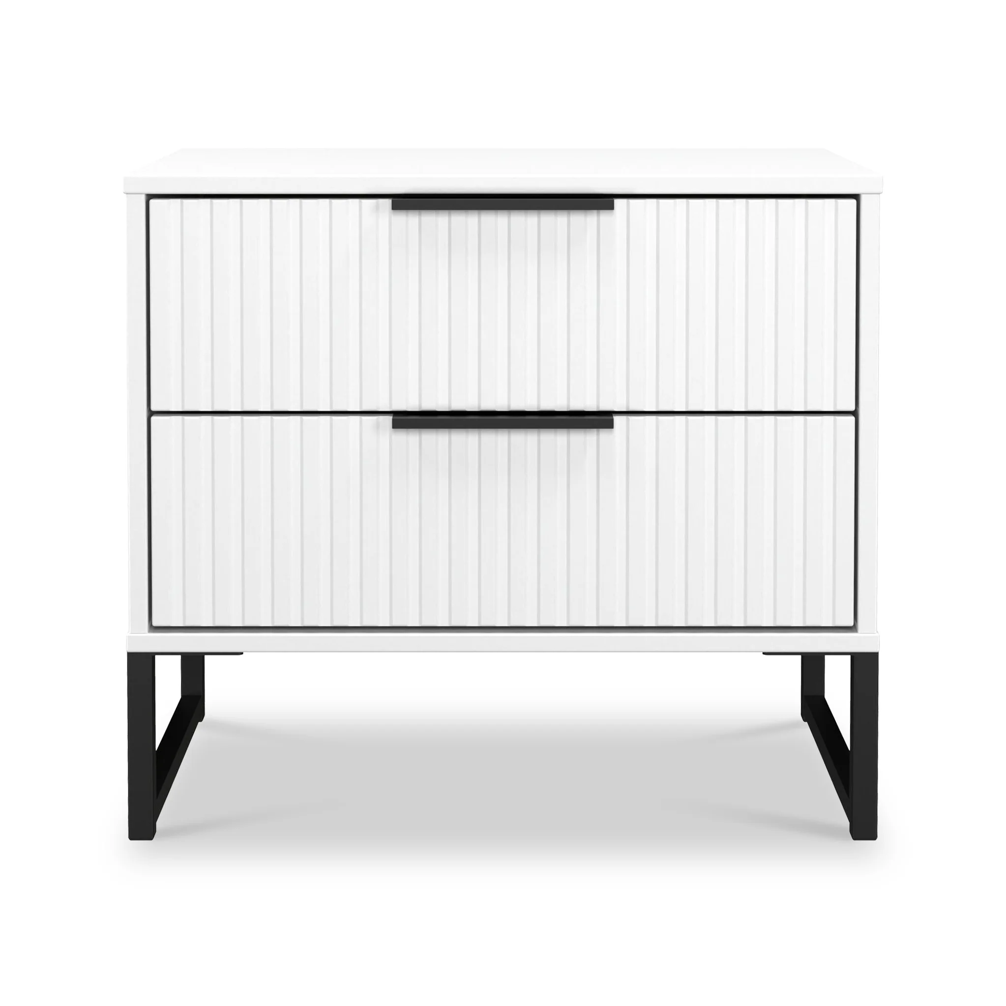 Callo Fluted 2 Drawer Side Table - Image 3