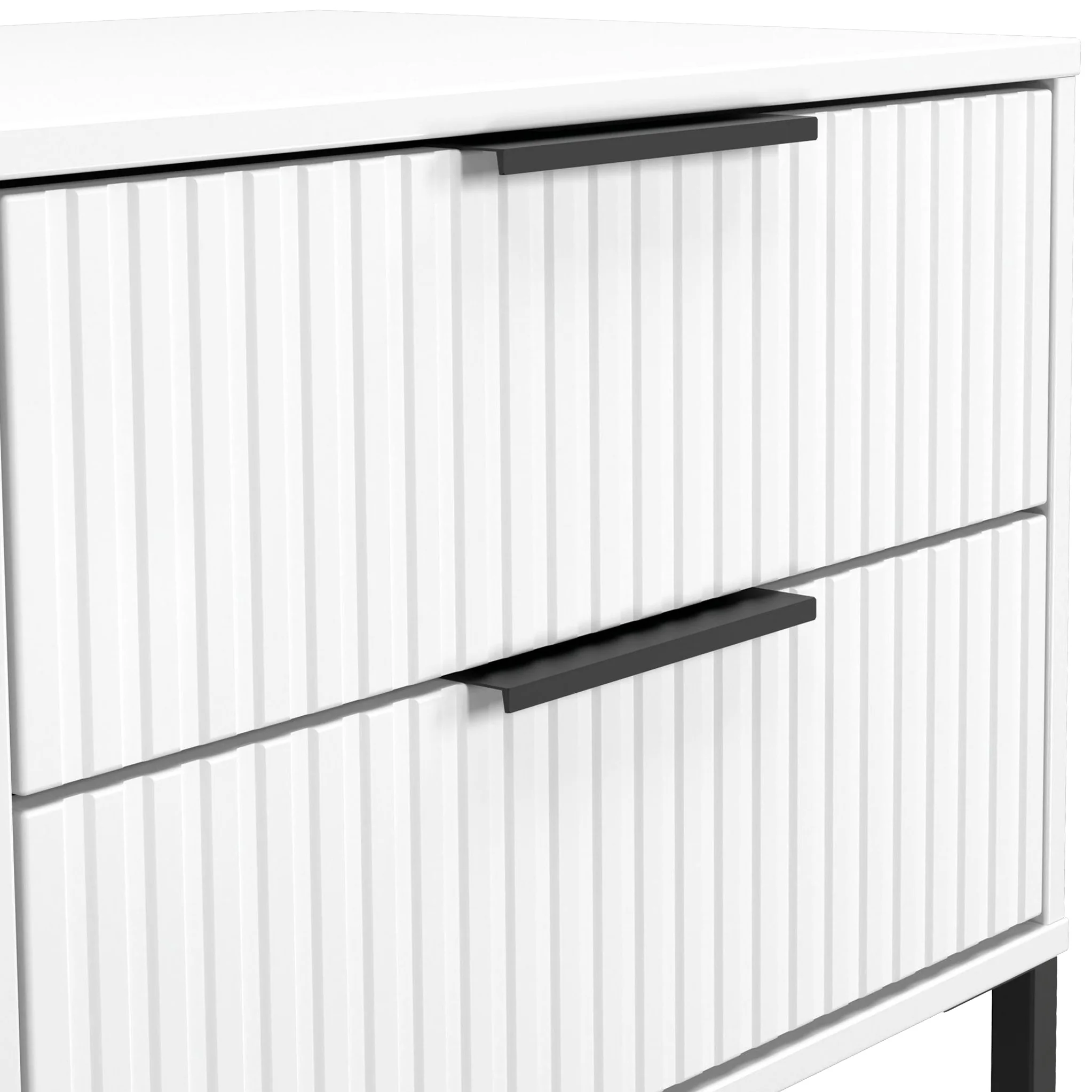 Callo Fluted 2 Drawer Side Table - Image 5
